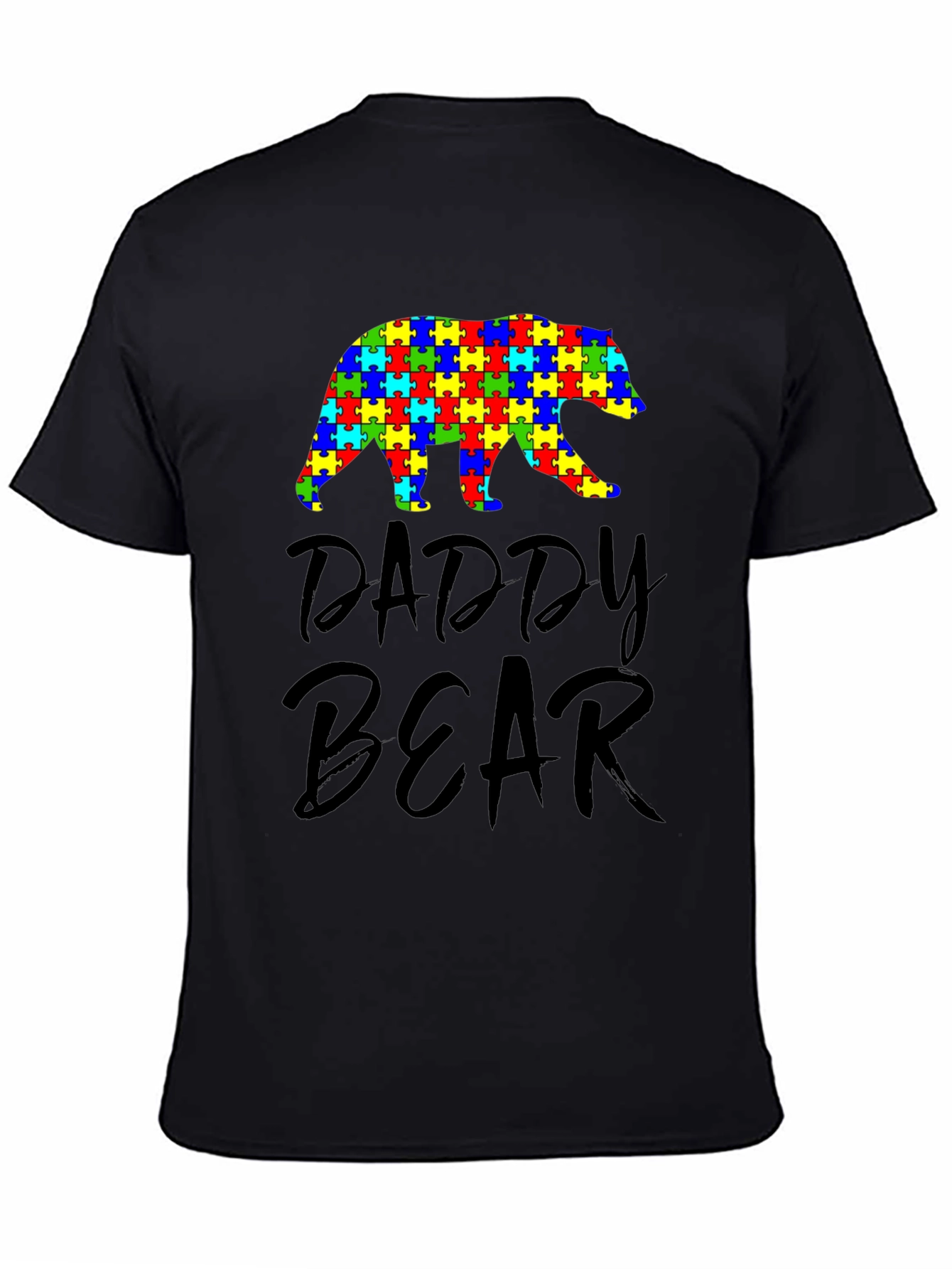Camiseta Negra Daddy Bear Autismo