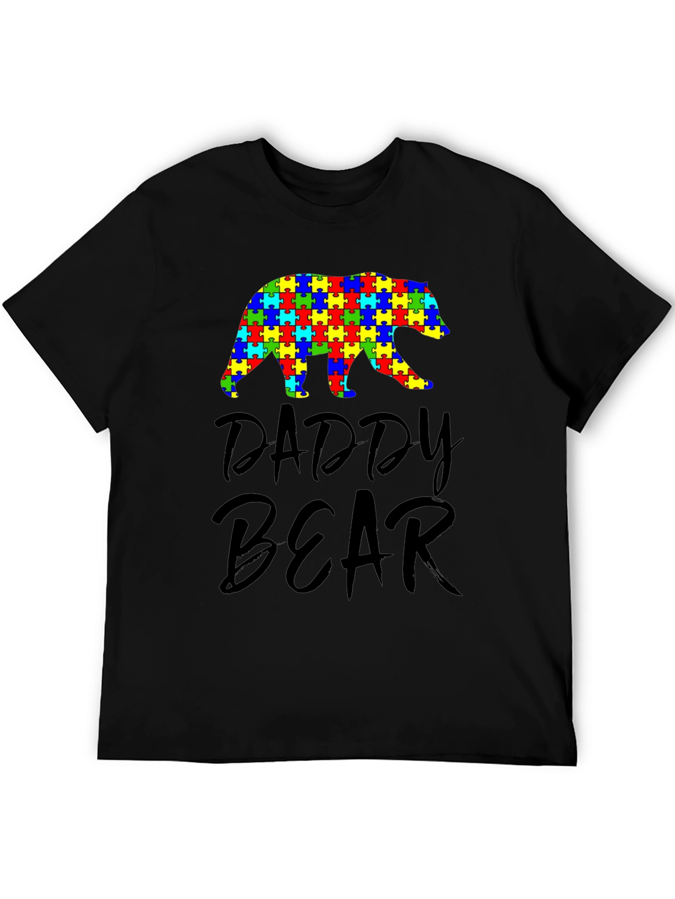 Camiseta Negra Daddy Bear Autismo