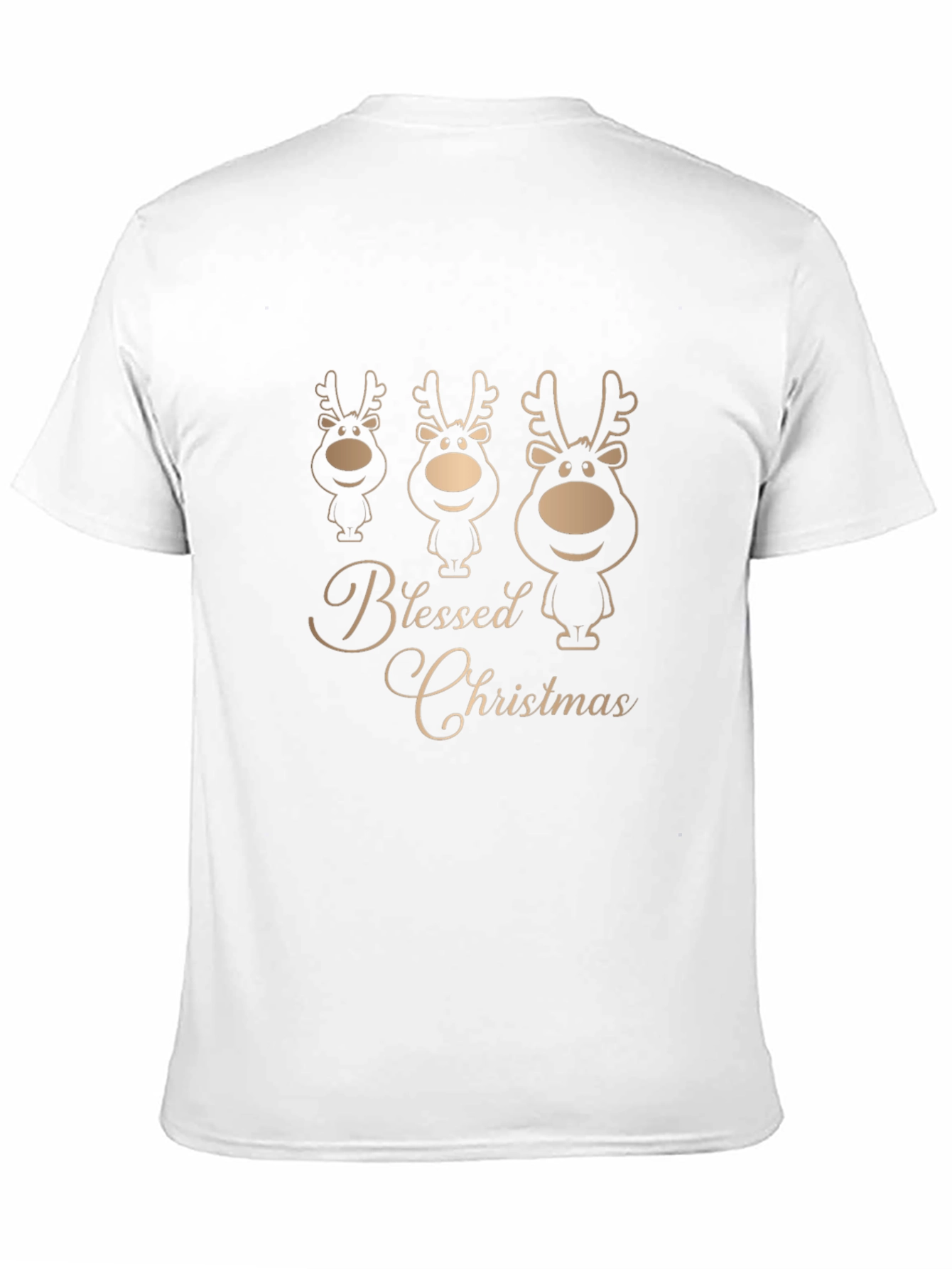 Camiseta Negra Navideña con Renos