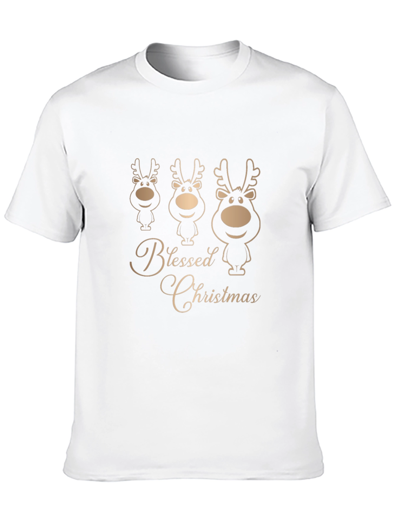 Camiseta Negra Navideña con Renos