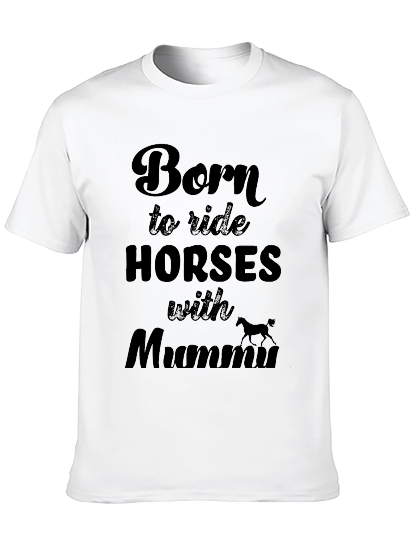 Camiseta Negra: Nacido para montar caballos con Mamá