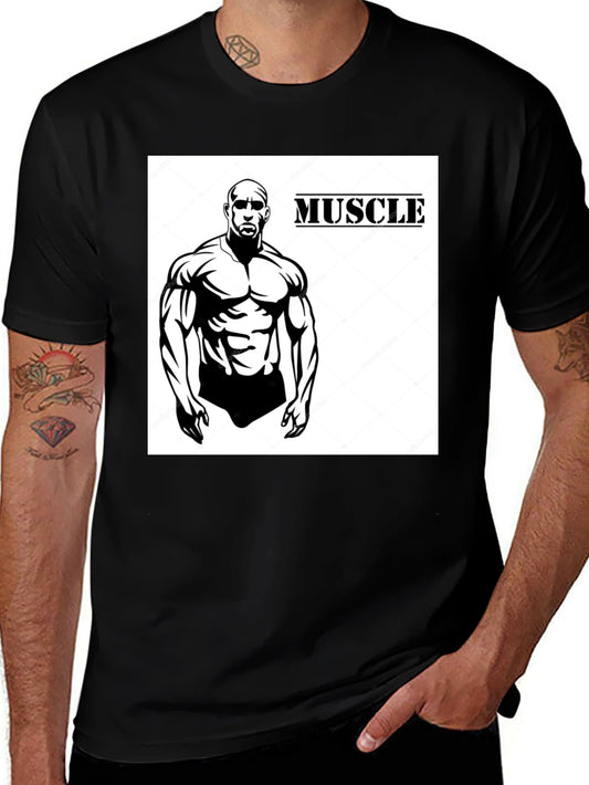 Camiseta Negra Hombre Diseño Musculoso