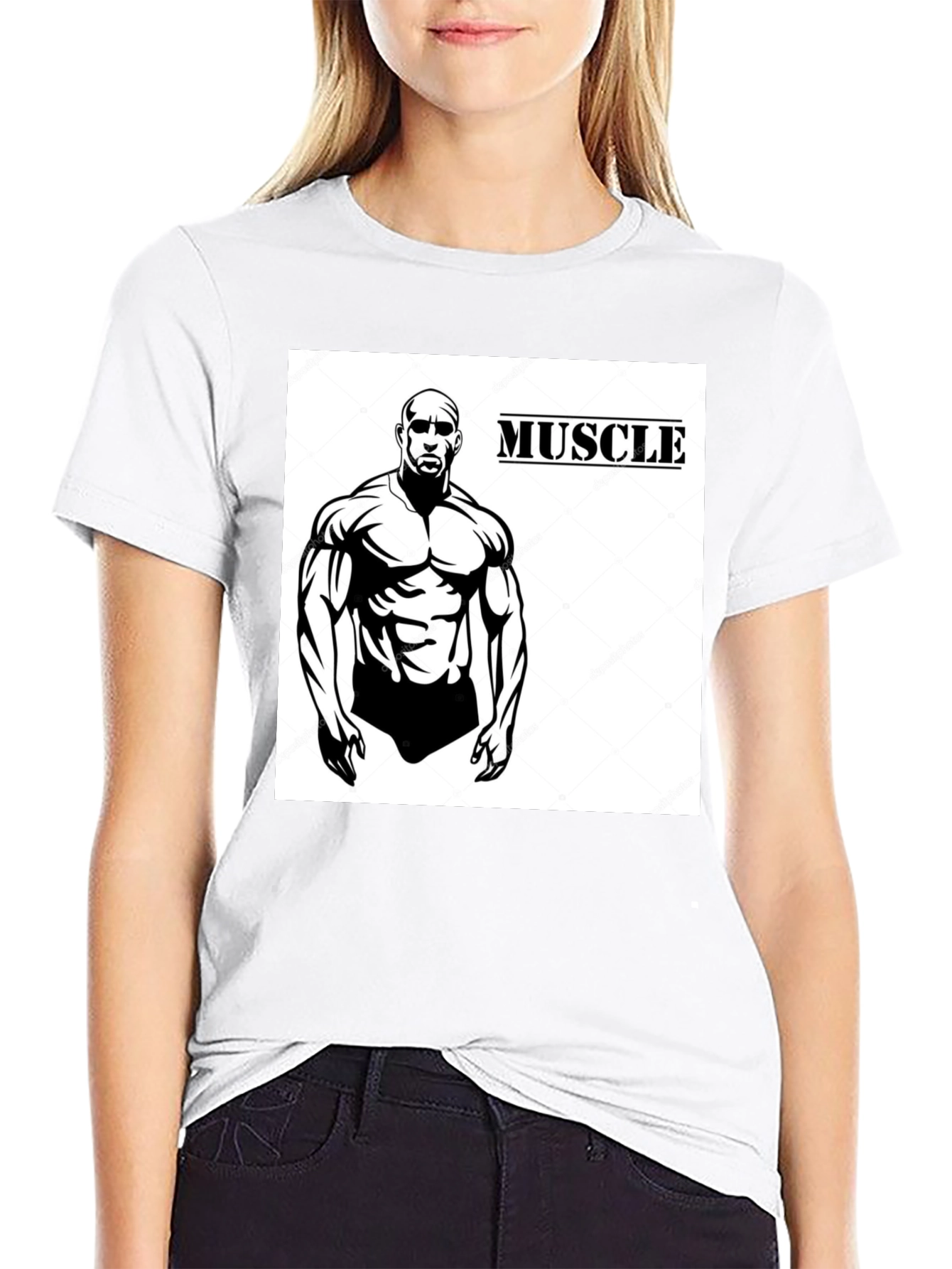 Camiseta Negra Hombre Diseño Musculoso