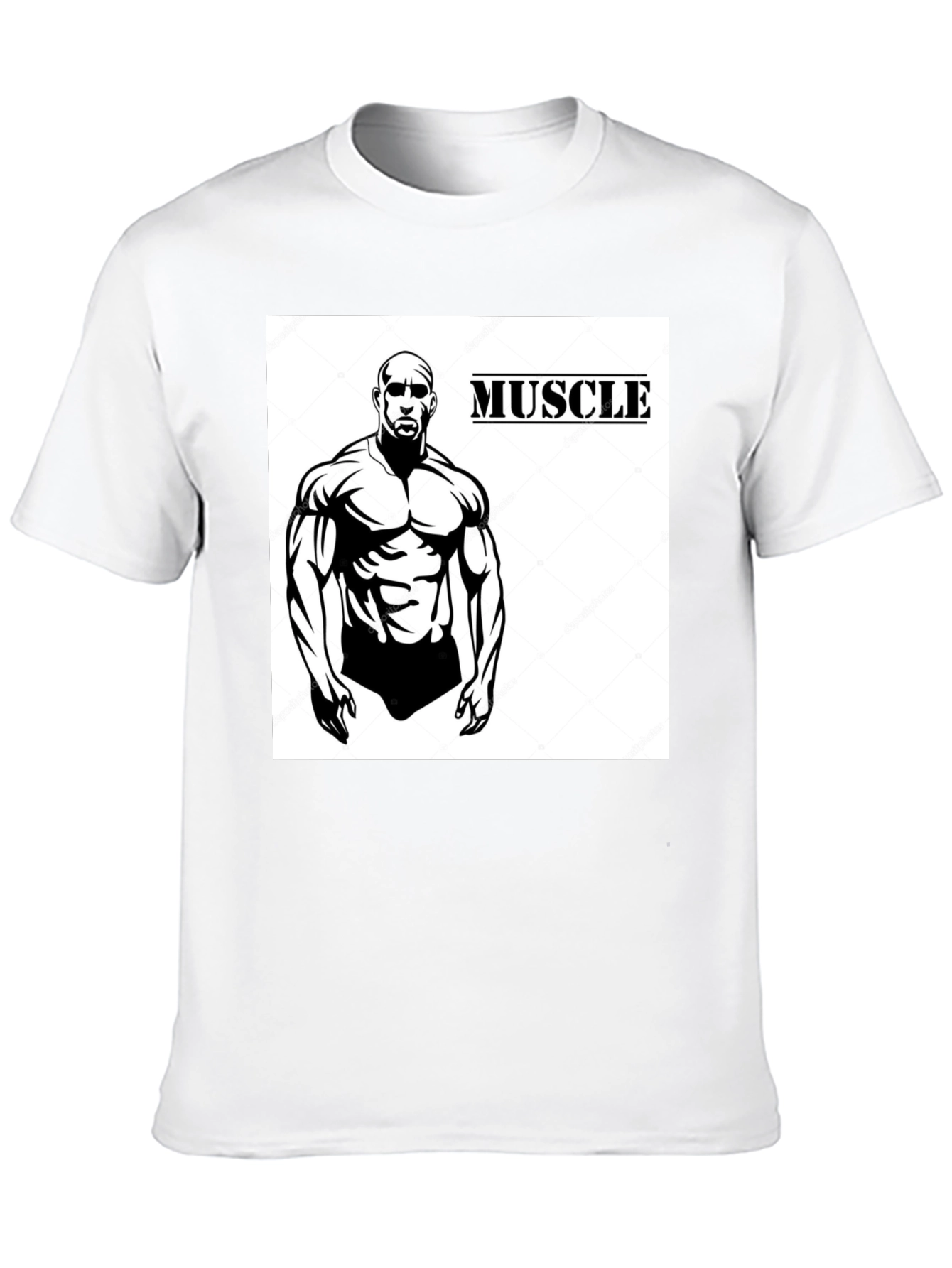 Camiseta Negra Hombre Diseño Musculoso