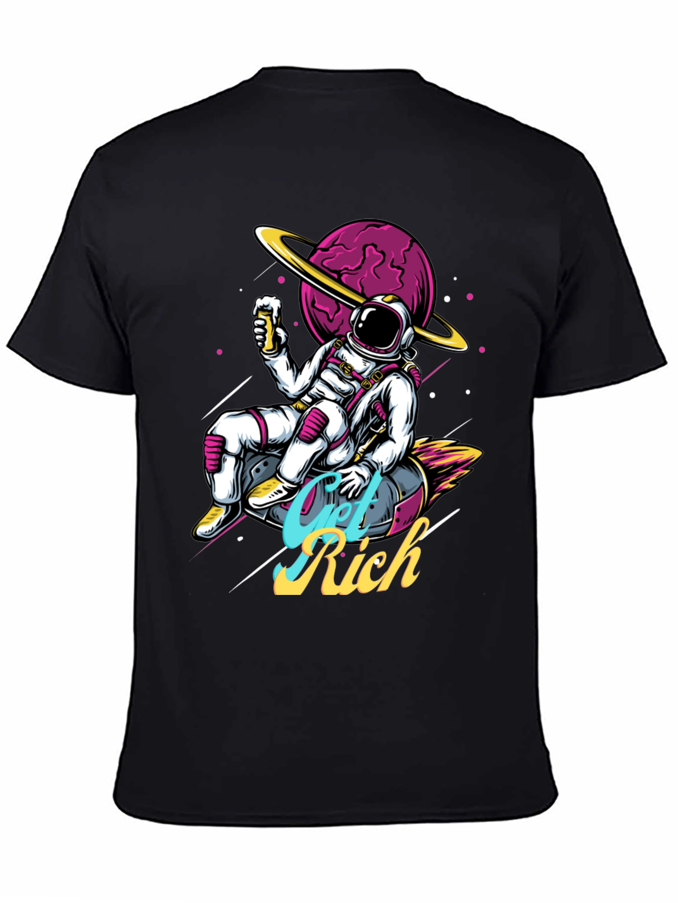Camiseta Astronauta Get Rich Estilo Espacial