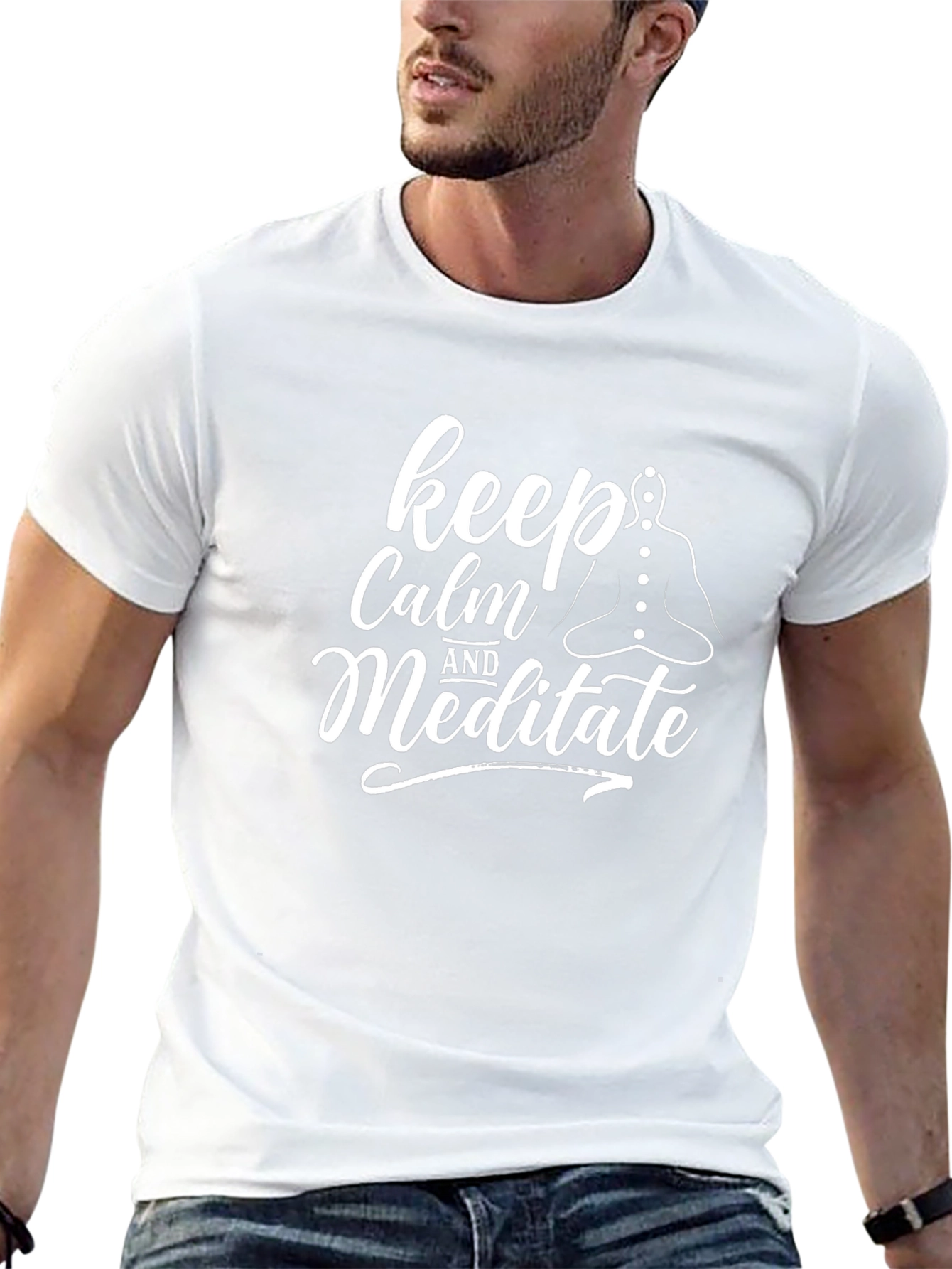 Camiseta Negra Keep Calm and Meditate