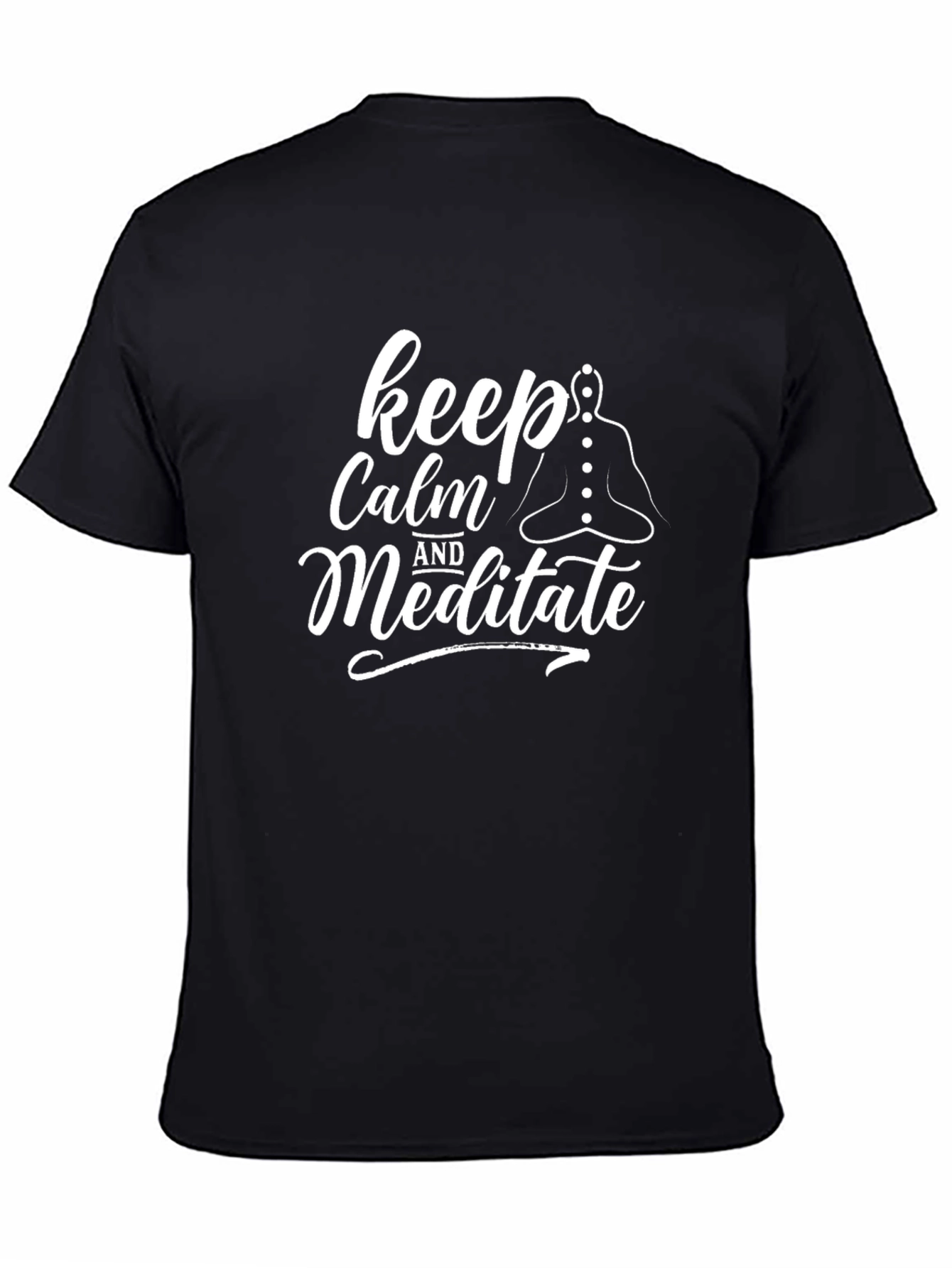 Camiseta Negra Keep Calm and Meditate