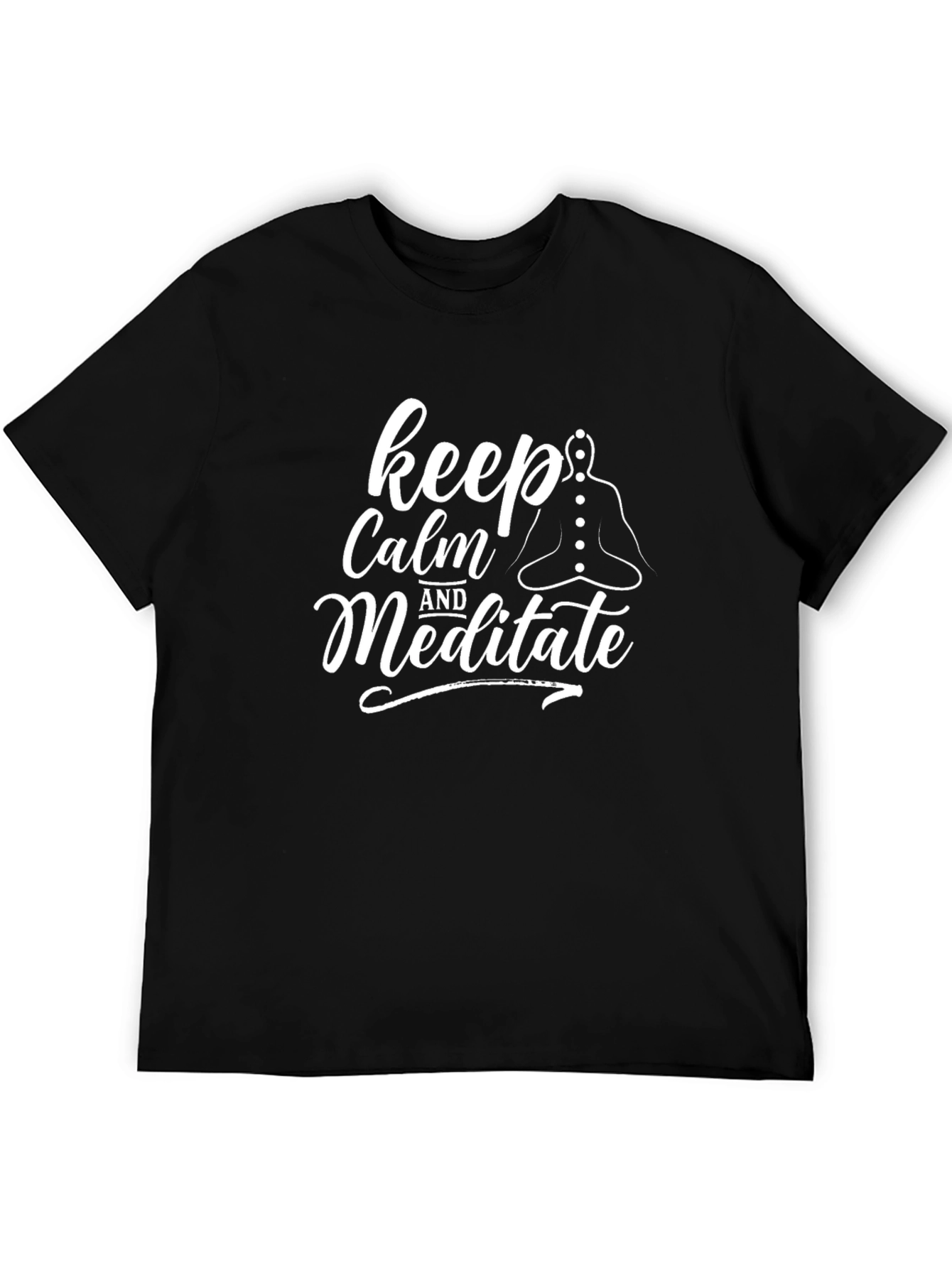 Camiseta Negra Keep Calm and Meditate