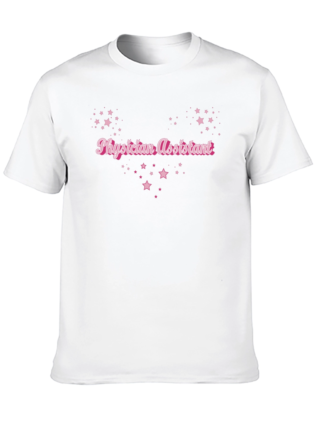 Camiseta Negra Physician Assistant con Estrellas Rosadas