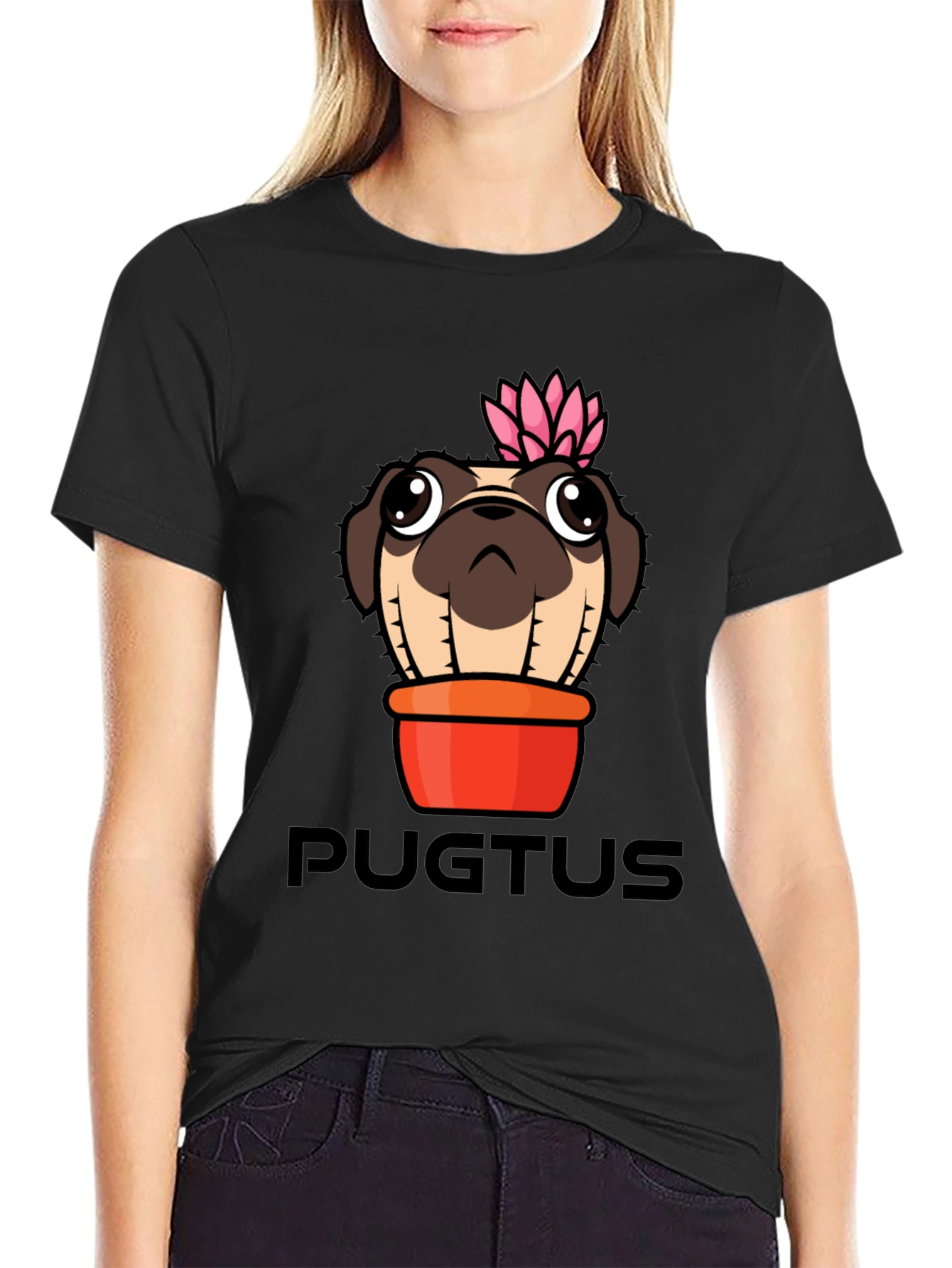 Camiseta Negra Pugtus Original y Divertida