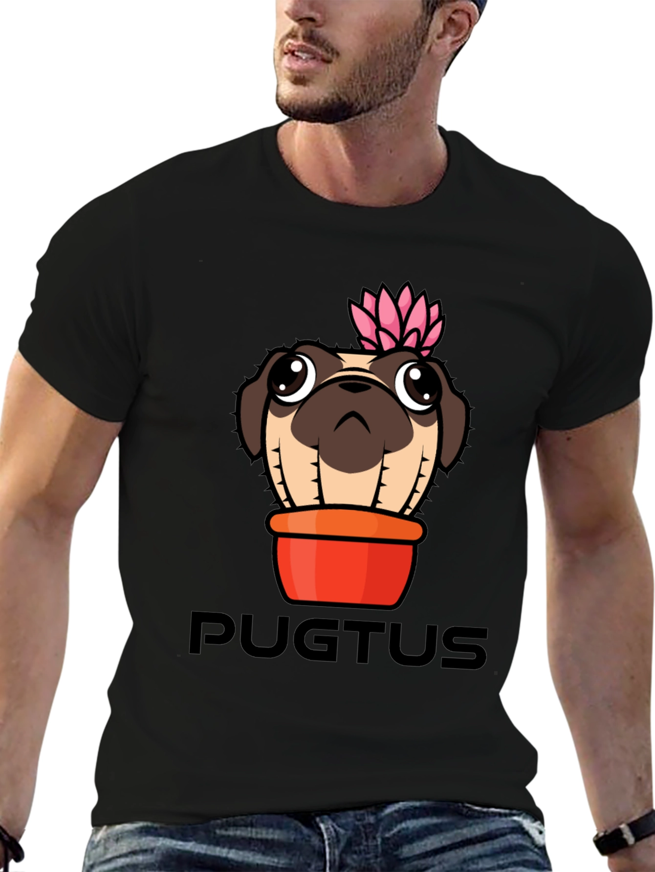 Camiseta Negra Pugtus Original y Divertida
