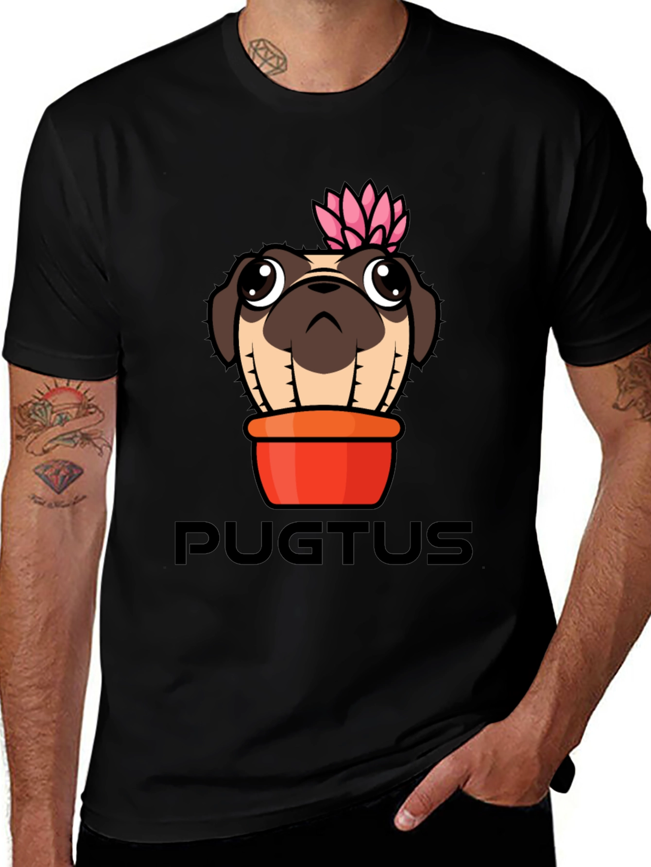 Camiseta Negra Pugtus Original y Divertida