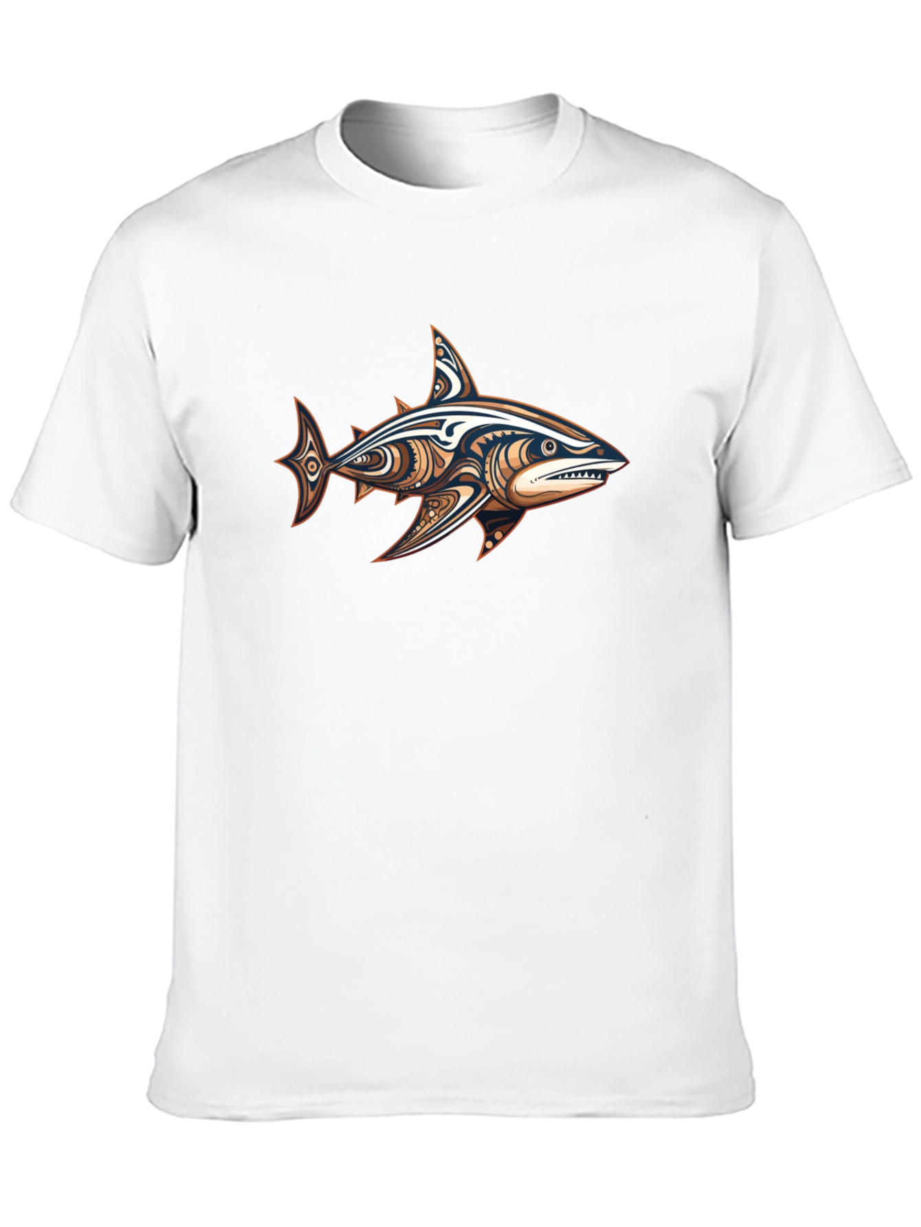 Camiseta Negra con Diseño de Tiburón Tribal