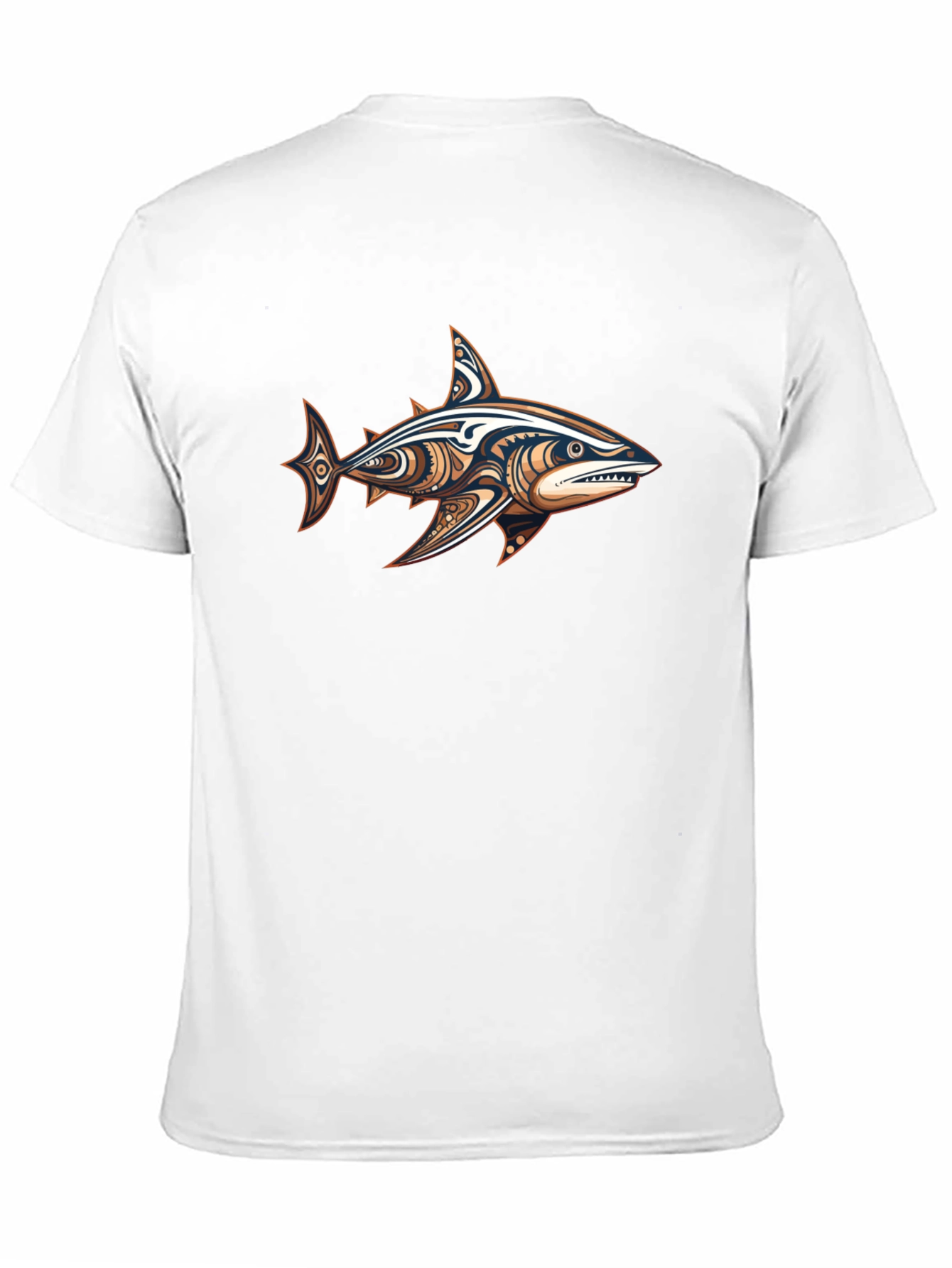 Camiseta Negra con Diseño de Tiburón Tribal