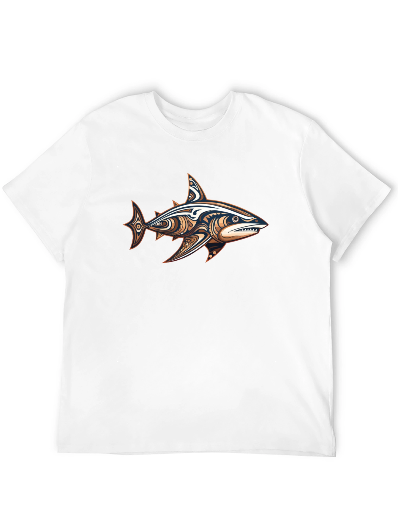 Camiseta Negra con Diseño de Tiburón Tribal