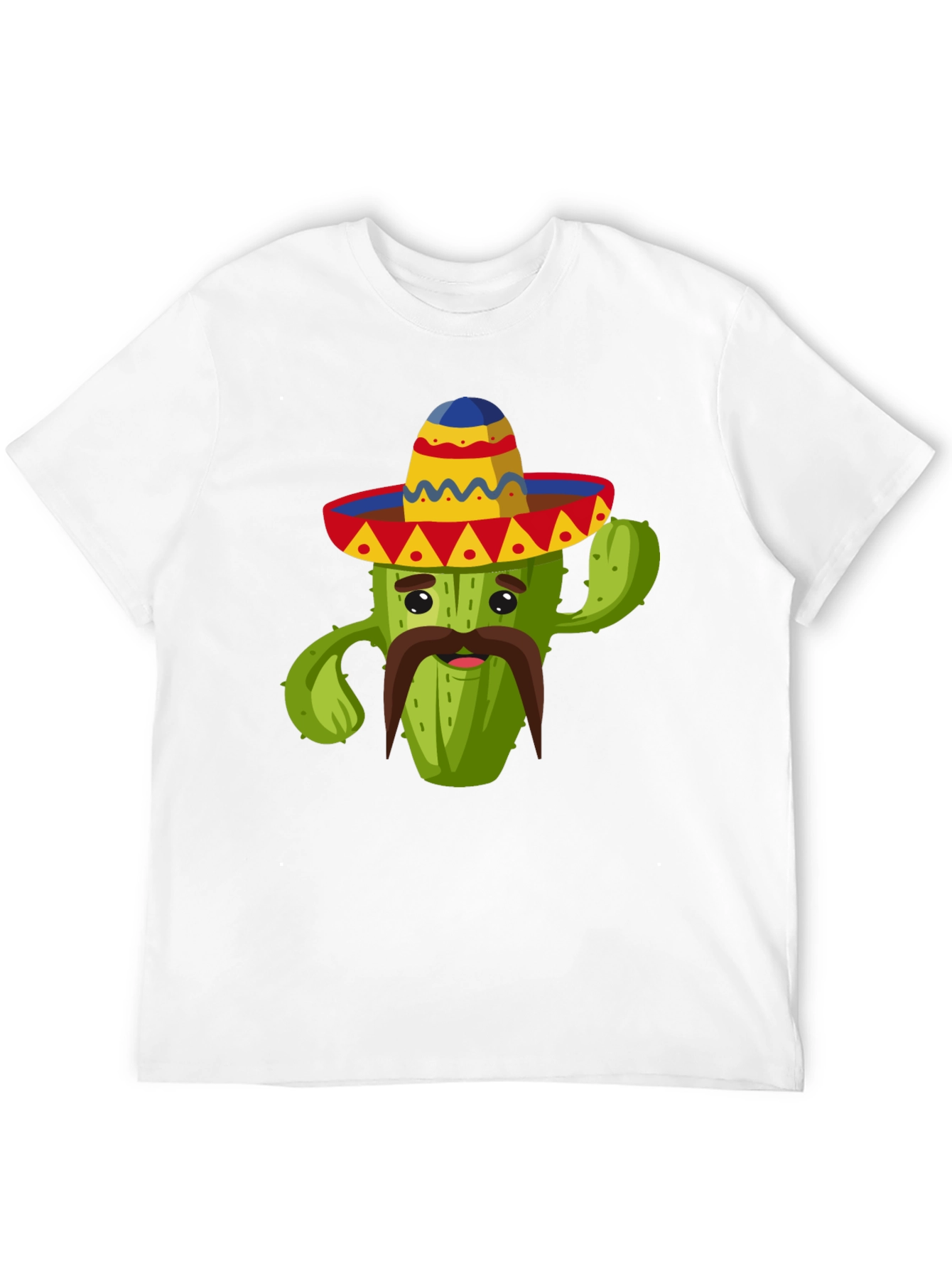 Camiseta Negra con Diseño de Cactus Mexicano