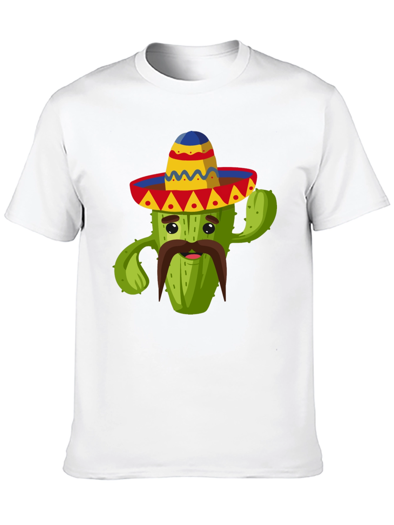 Camiseta Negra con Diseño de Cactus Mexicano