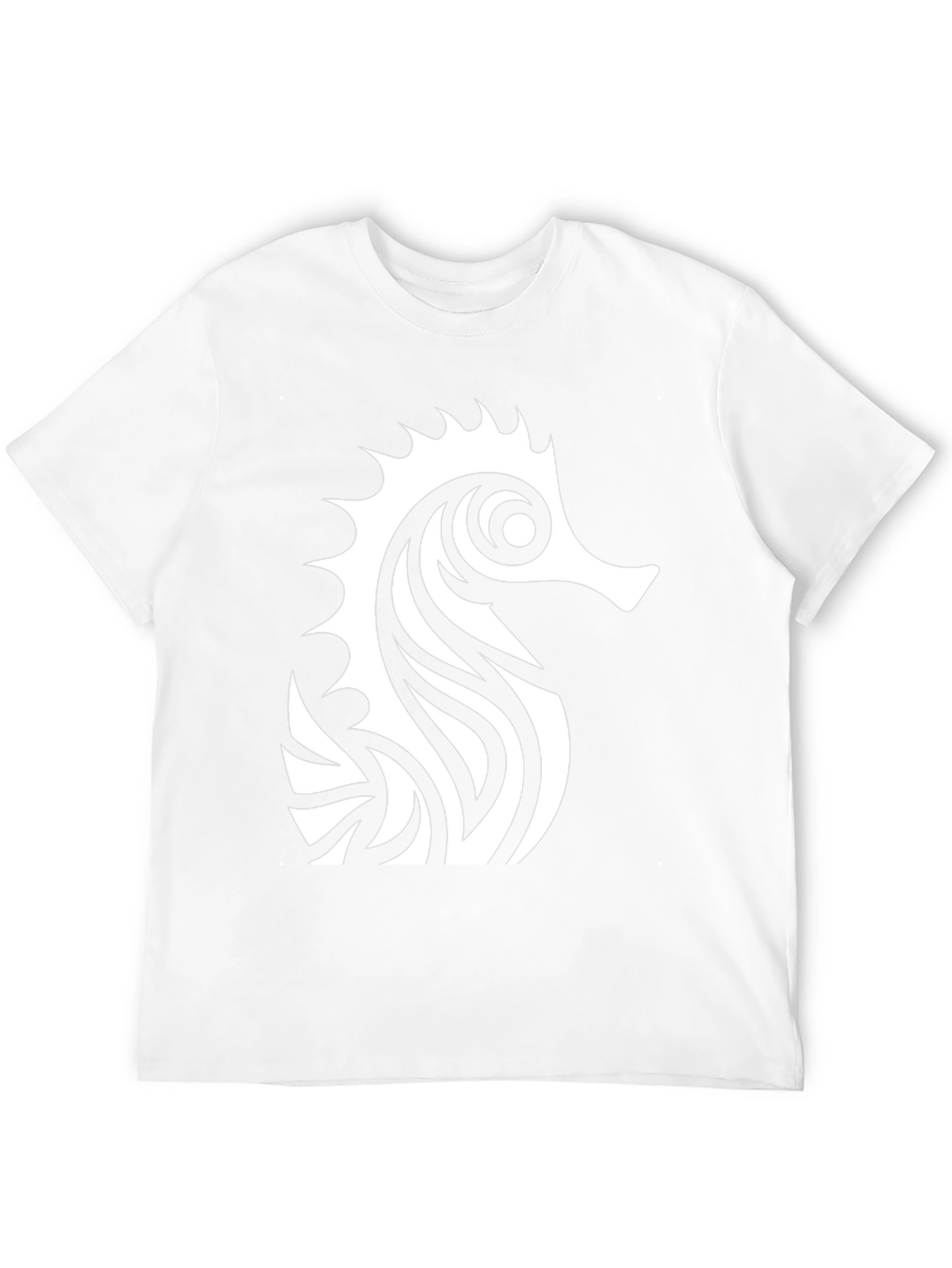 Camiseta Negra con Diseño de Caballito de Mar Tribal