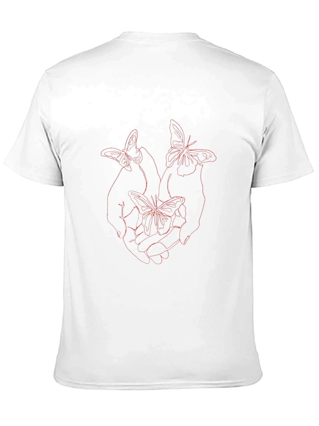 Camiseta Negra con Diseño de Mariposas Rojas