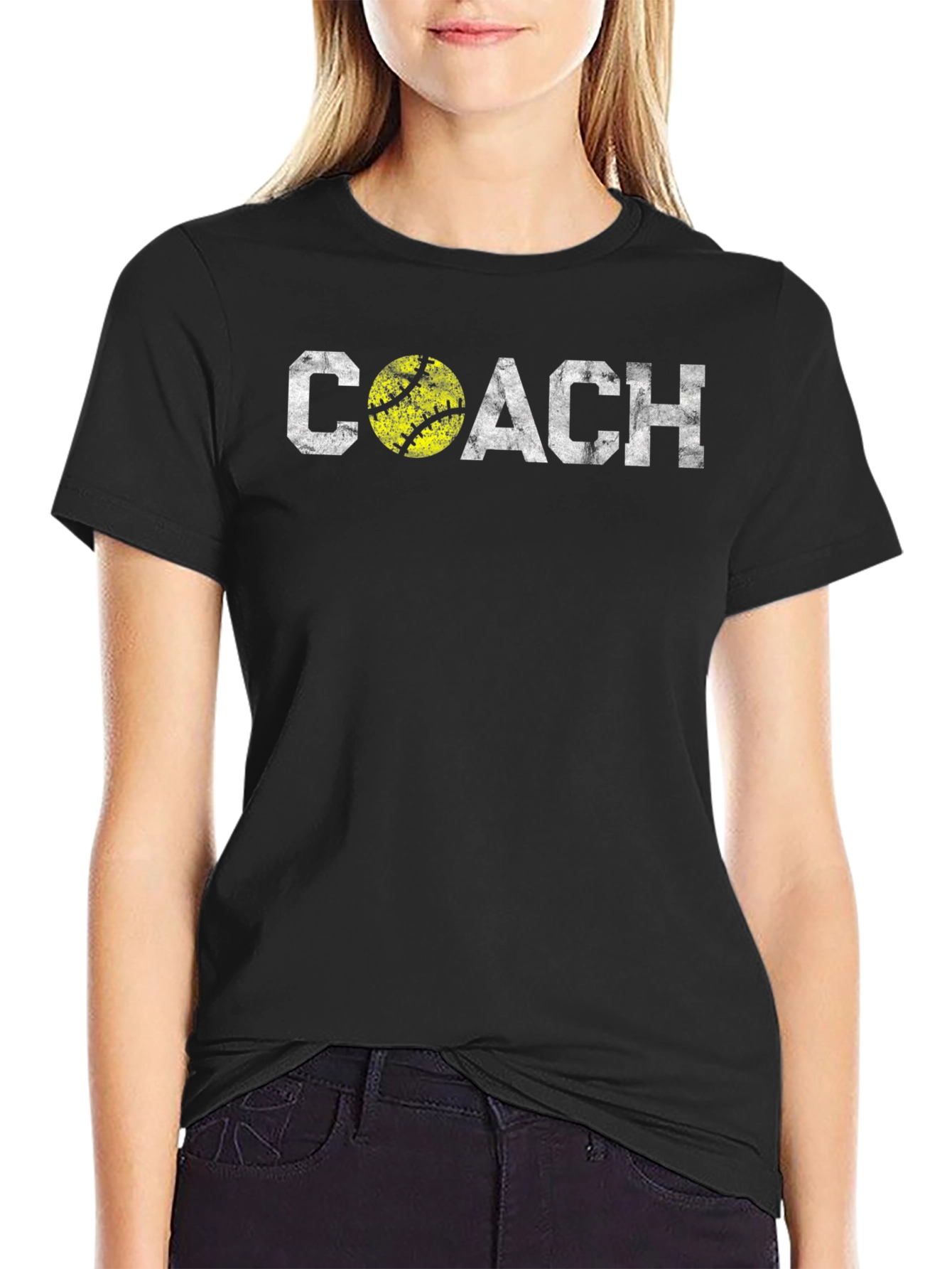 Camiseta Negra Coach Softball