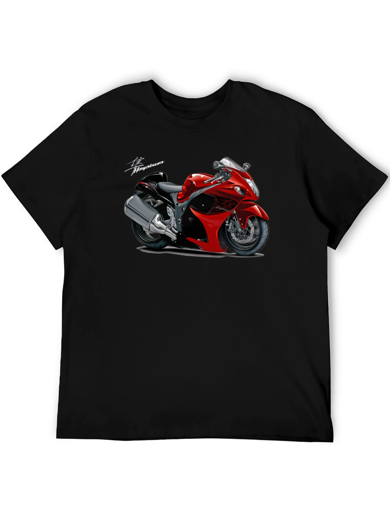 Camiseta Negra con Diseño de Motocicleta Hayabusa