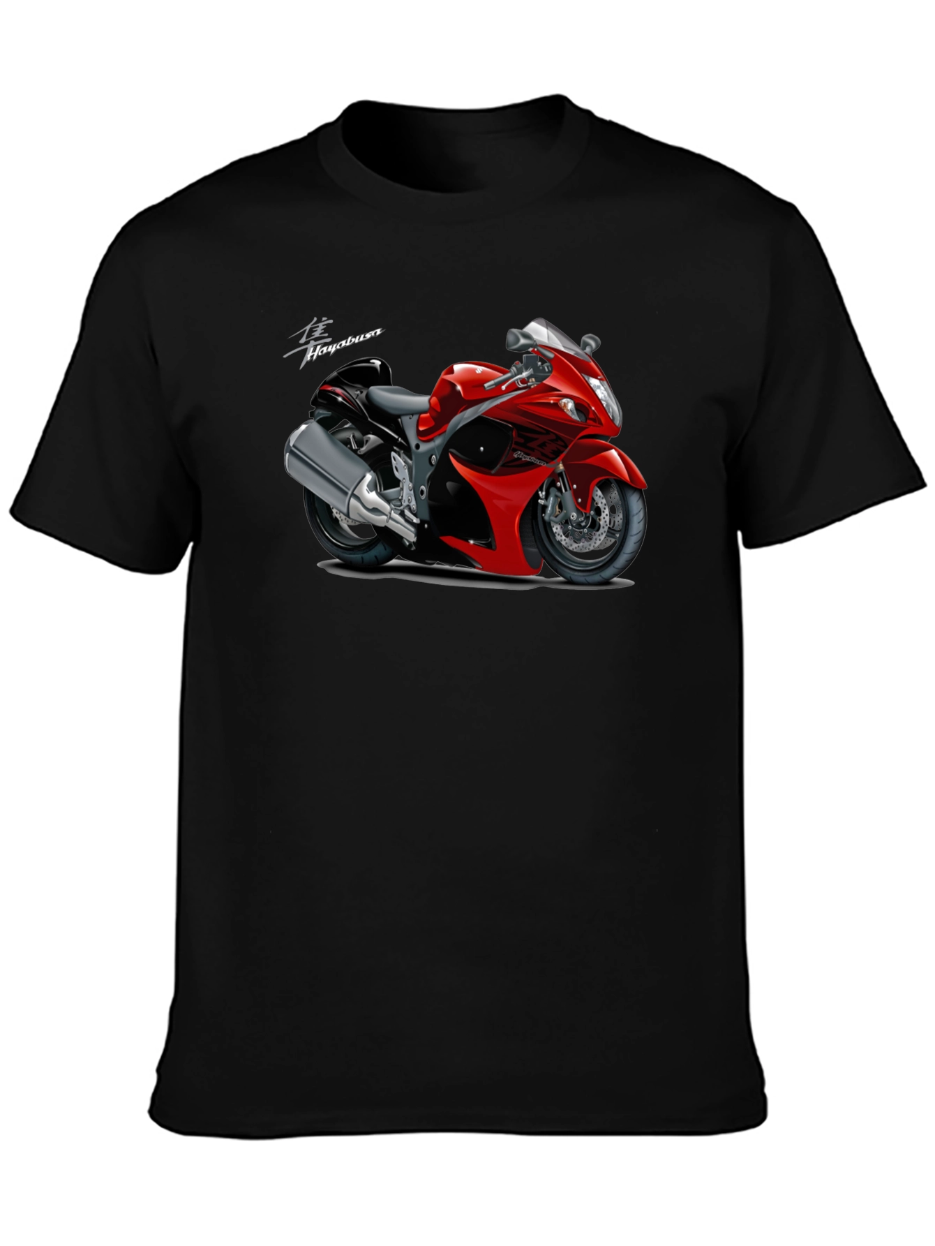 Camiseta Negra con Diseño de Motocicleta Hayabusa