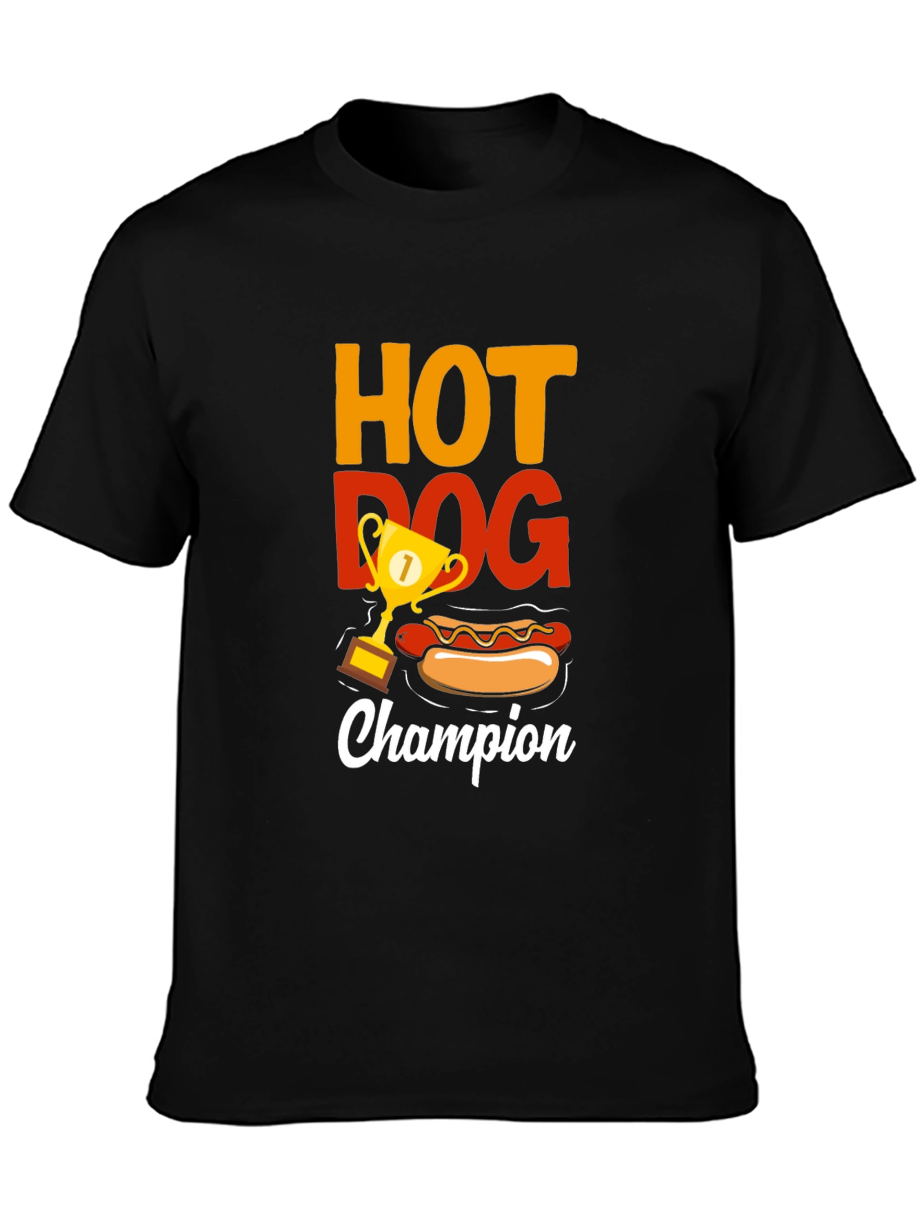 Camiseta Negra Campeón Hot Dog