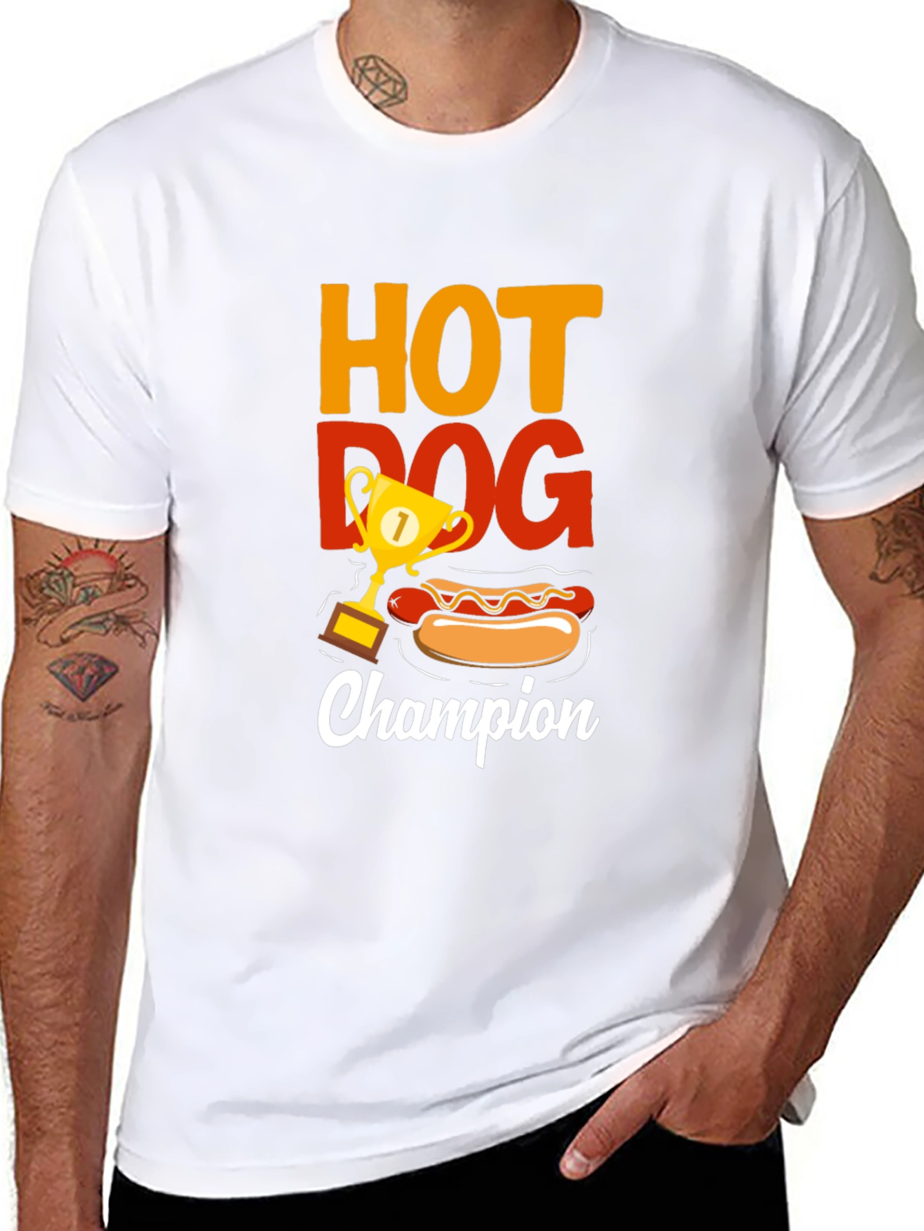 Camiseta Negra Campeón Hot Dog