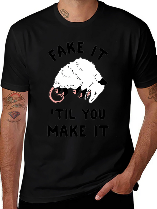 Camiseta Negra Fake It Til You Make It Zarigüeya