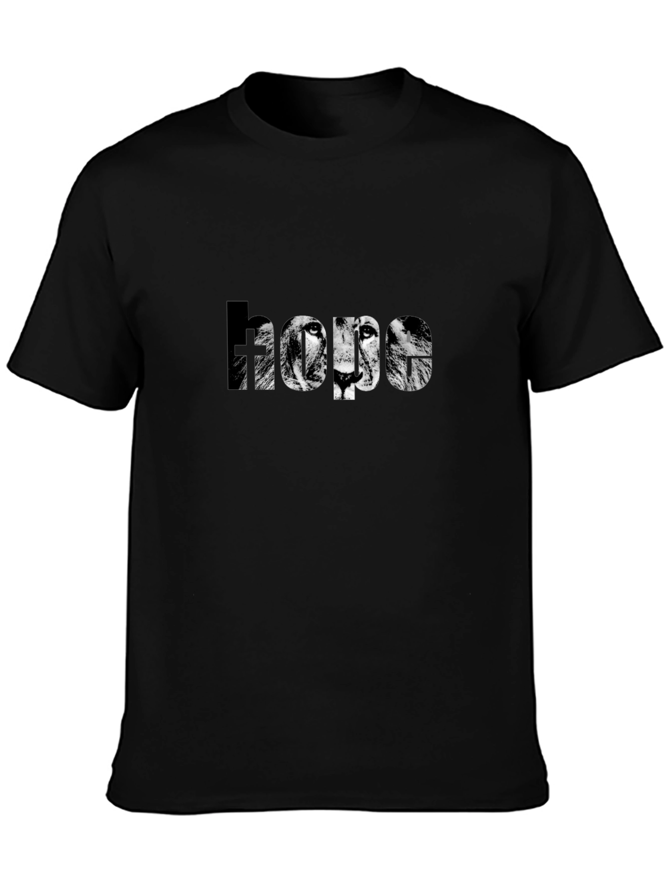Camiseta Negra Esperanza con Diseño de León