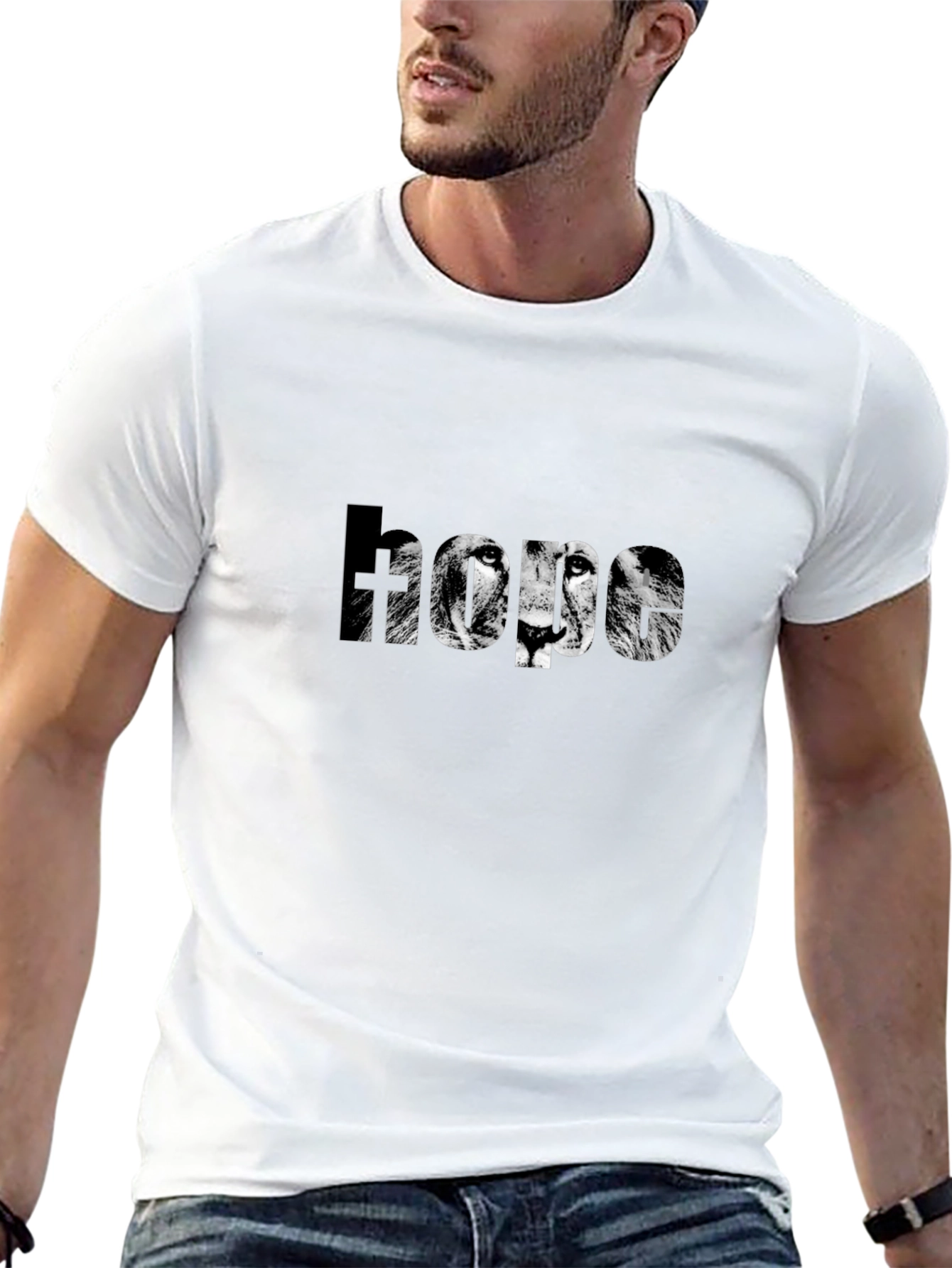 Camiseta Negra Esperanza con Diseño de León
