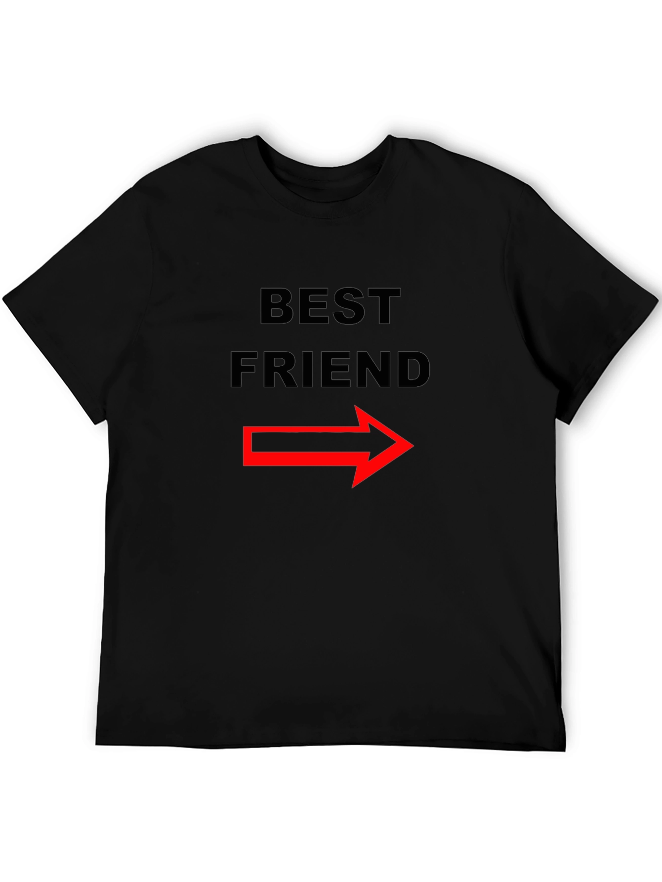 Camiseta Negra Best Friend con Flecha Roja