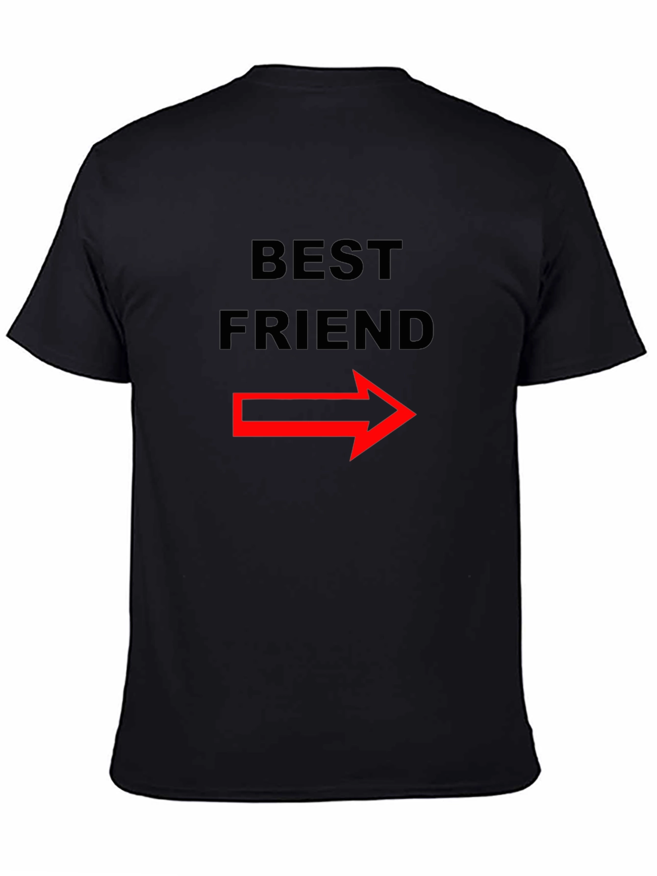 Camiseta Negra Best Friend con Flecha Roja