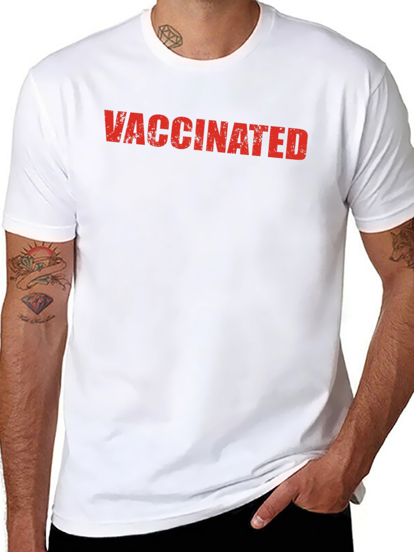 Camiseta Negra Vacunado - Estilo Casual y Protección