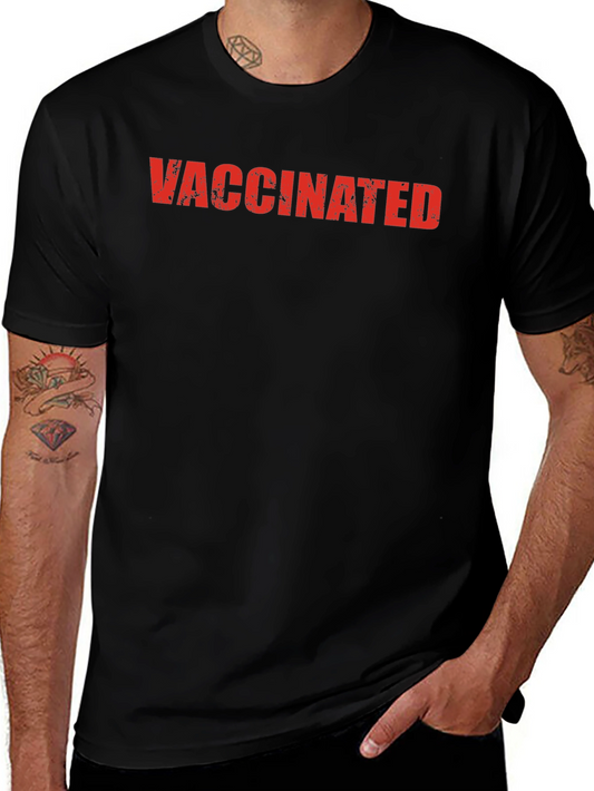 Camiseta Negra Vacunado - Estilo Casual y Protección