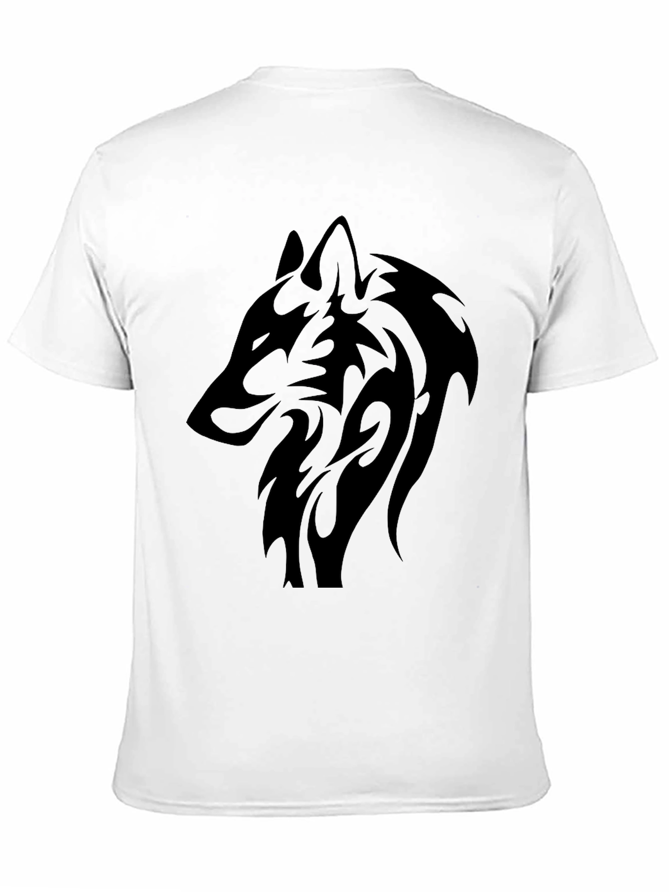 Camiseta Negra Hombre Lobo Tribal
