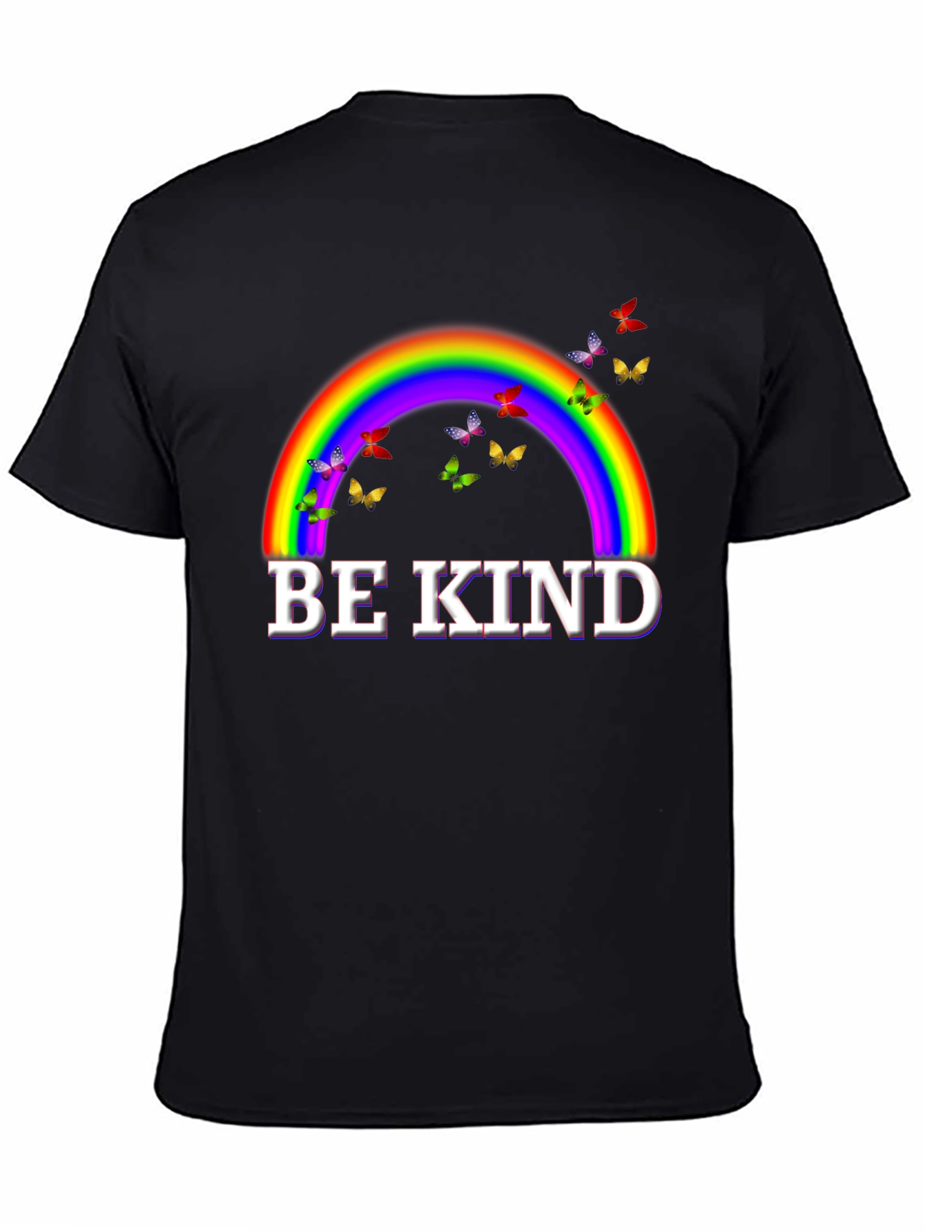 Camiseta Negra Arcoíris Sé Amable