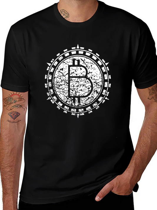 Camiseta Bitcoin Negra Estilo Vintage