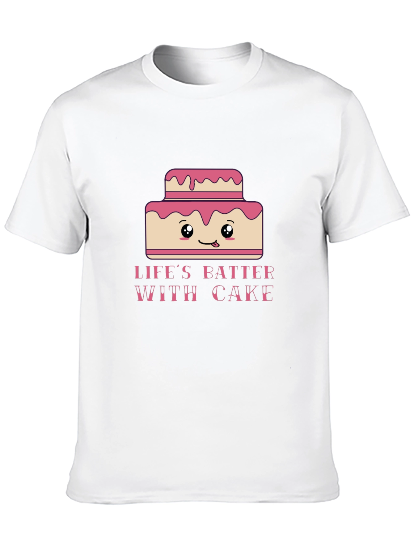 Camiseta Negra Lifes Batter With Cake Kawaii