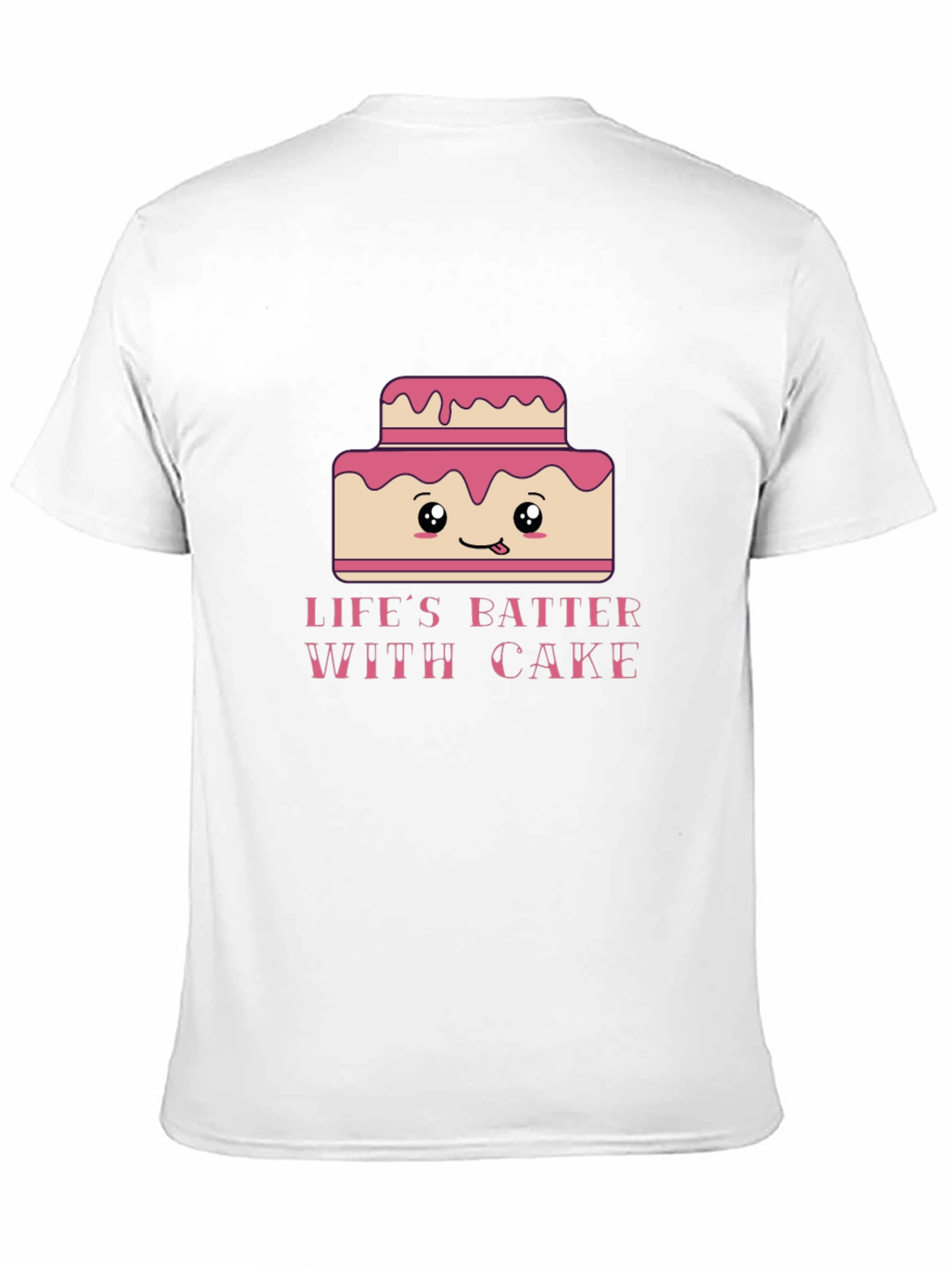 Camiseta Negra Lifes Batter With Cake Kawaii