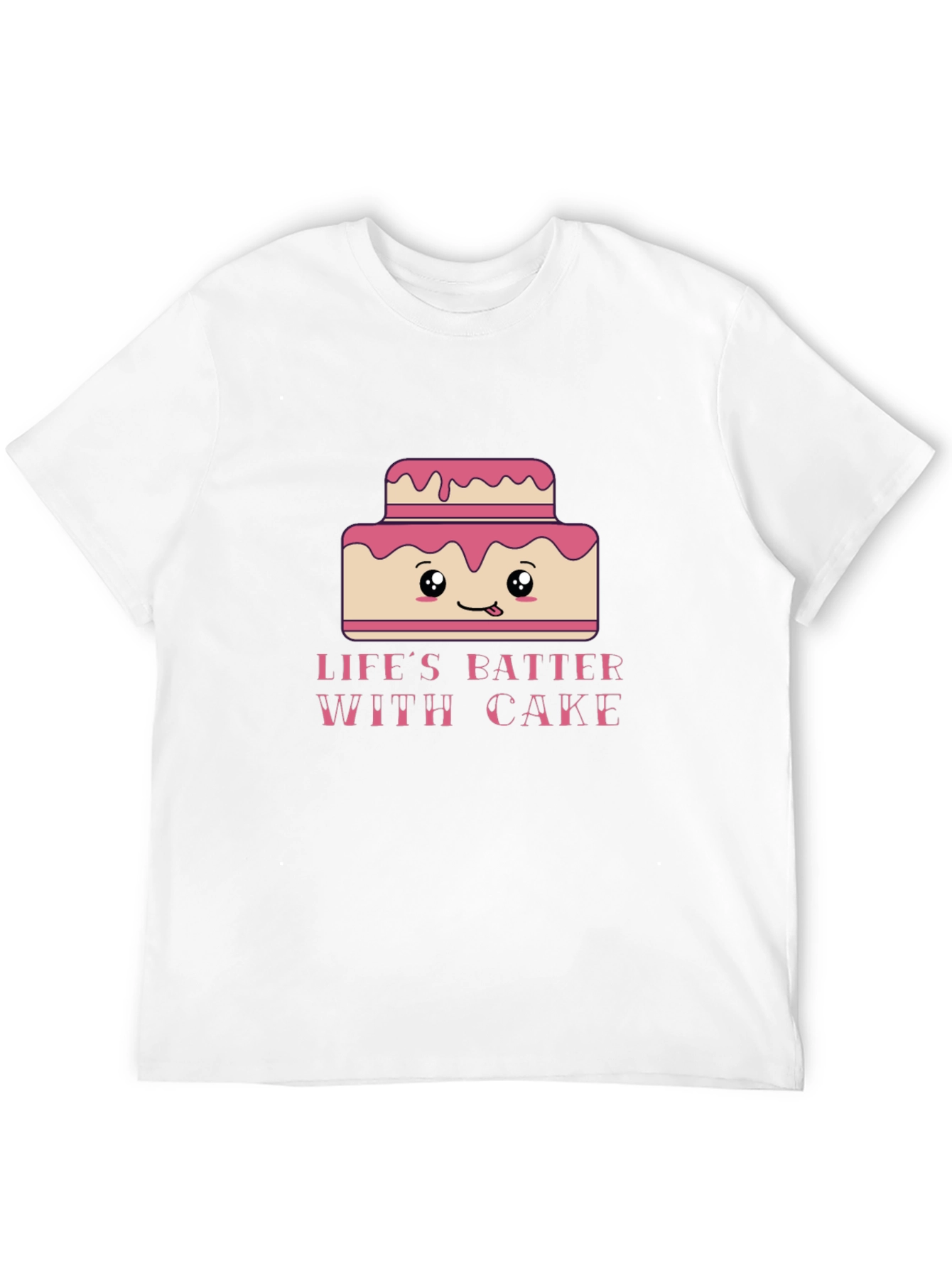 Camiseta Negra Lifes Batter With Cake Kawaii