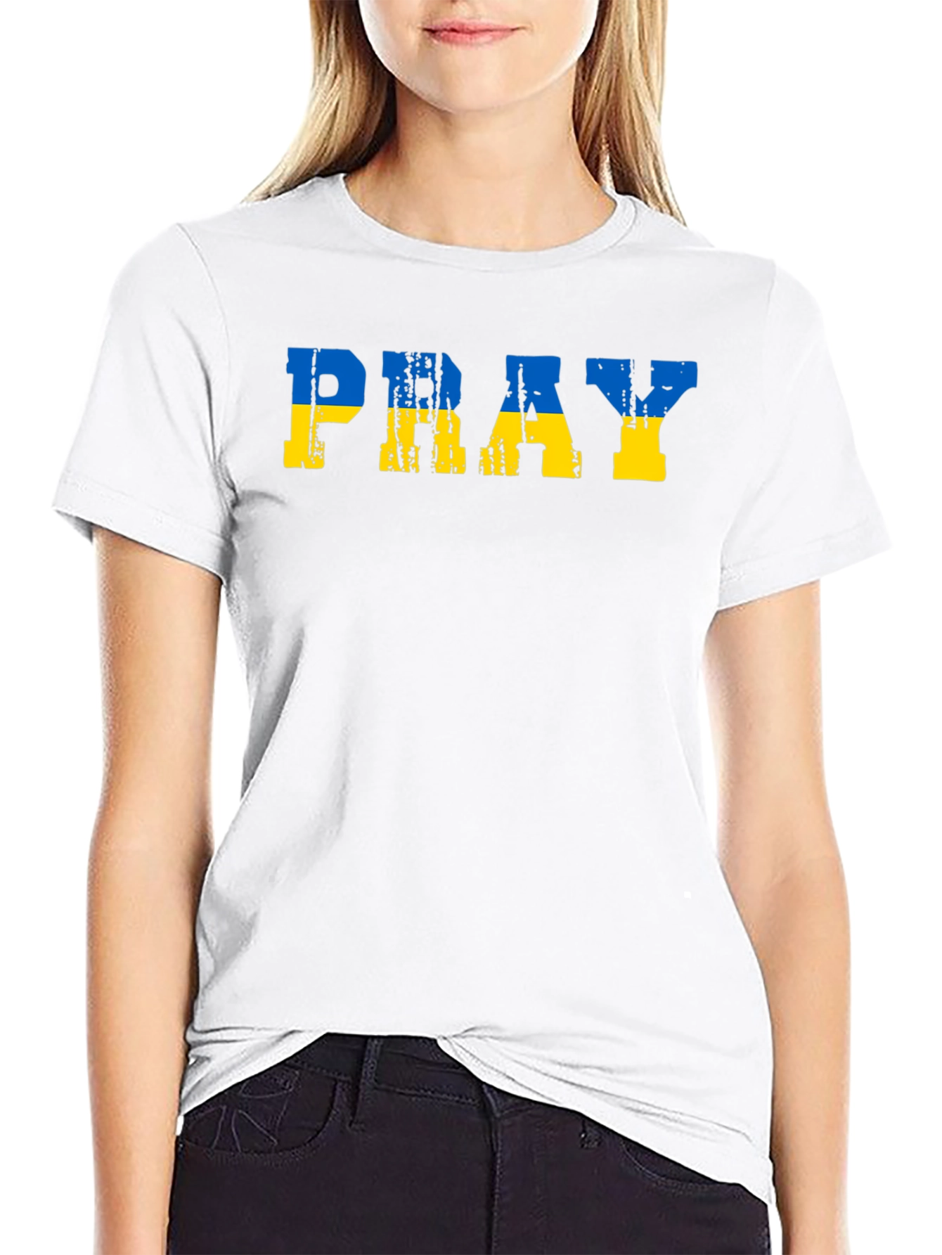 Camiseta Negra Pray for Ukraine