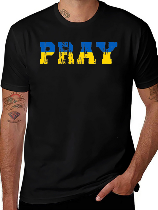 Camiseta Negra Pray for Ukraine