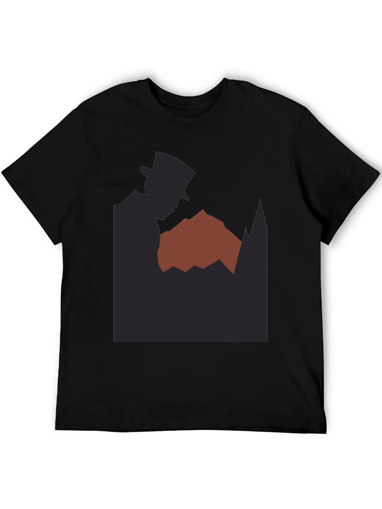Camiseta Negra Hombre Diseño Misterioso Silueta