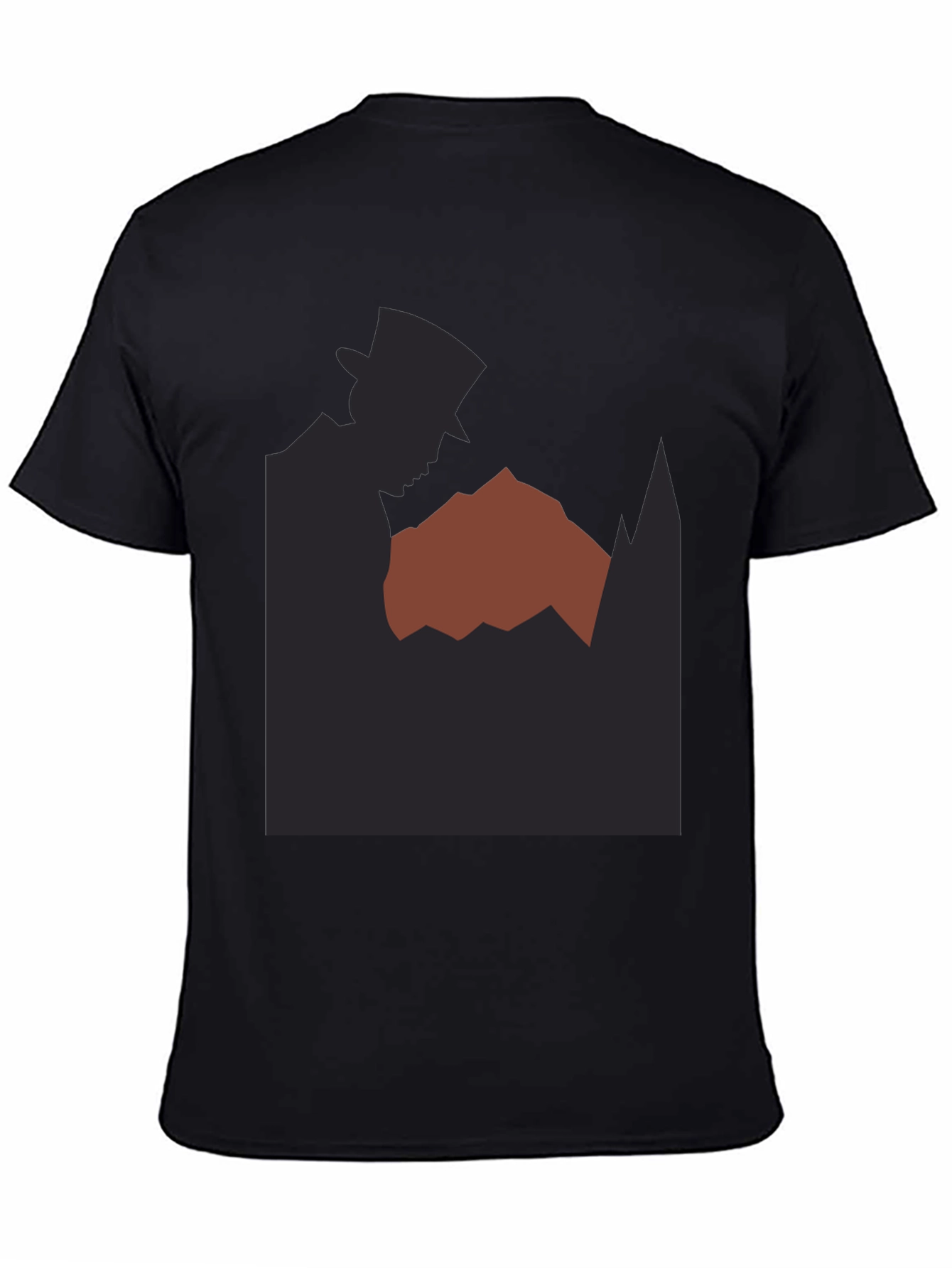 Camiseta Negra Hombre Diseño Misterioso Silueta