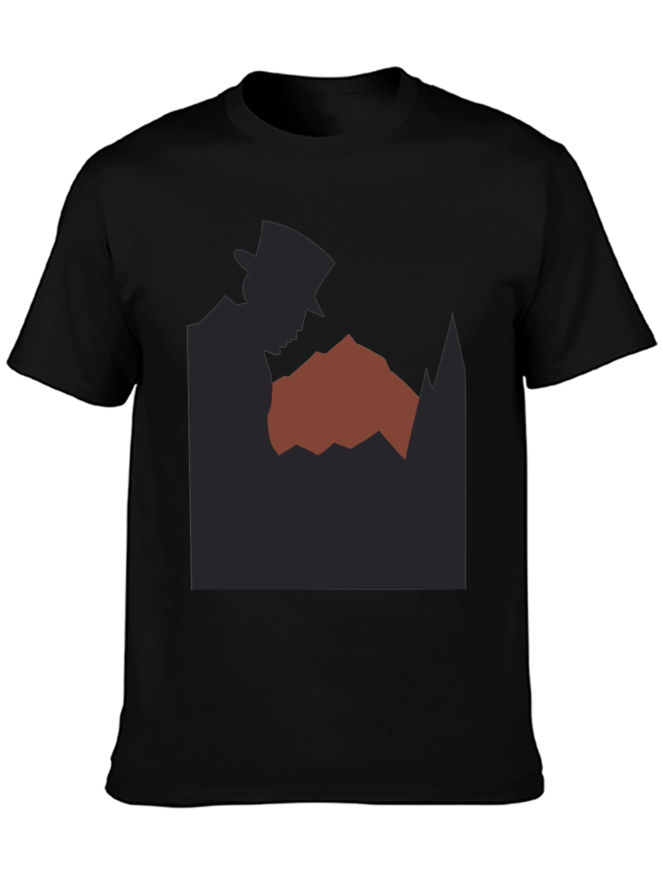 Camiseta Negra Hombre Diseño Misterioso Silueta