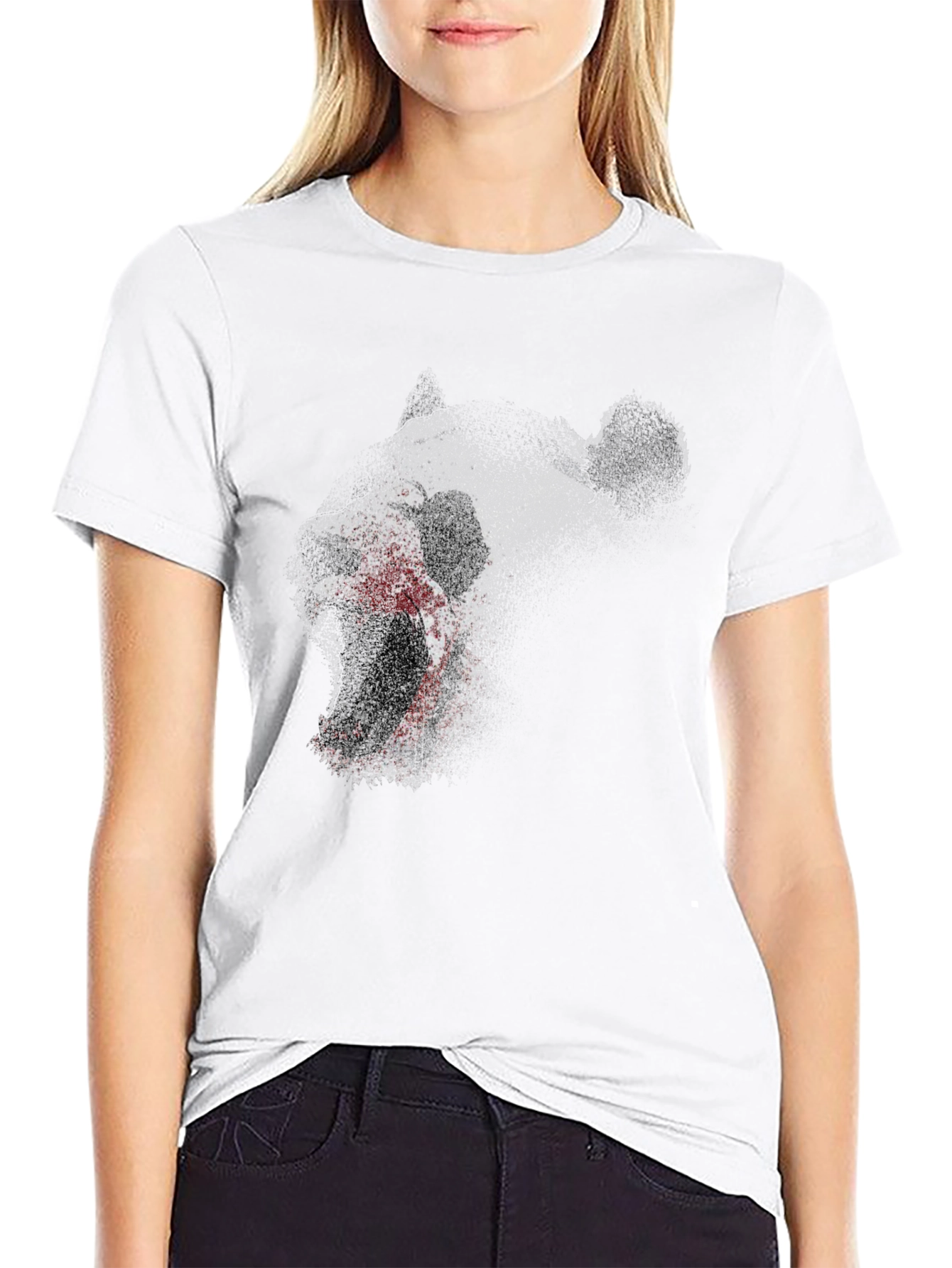 Camiseta Negra con Diseño de Oso