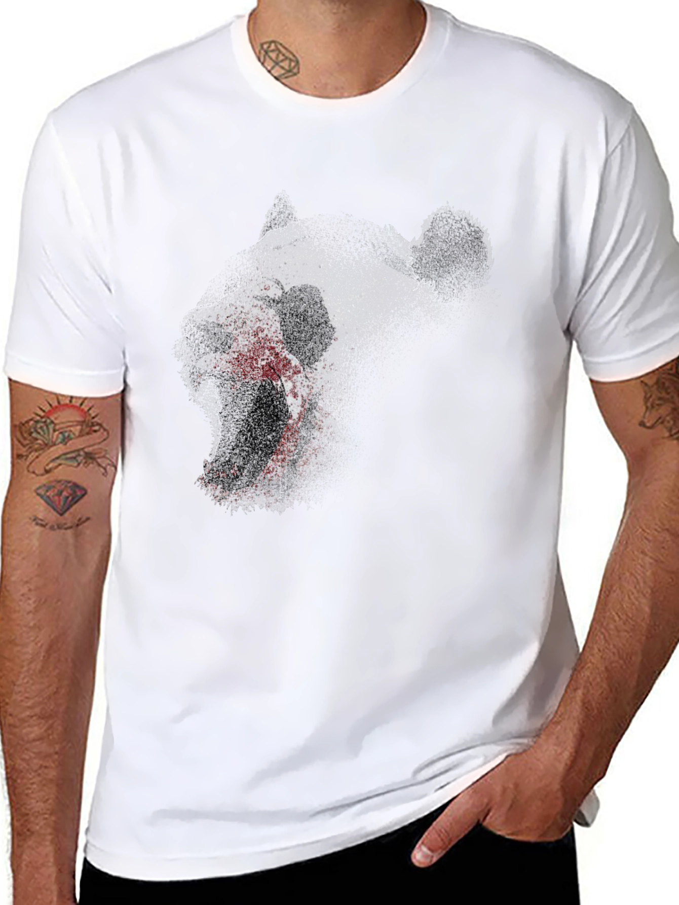 Camiseta Negra con Diseño de Oso
