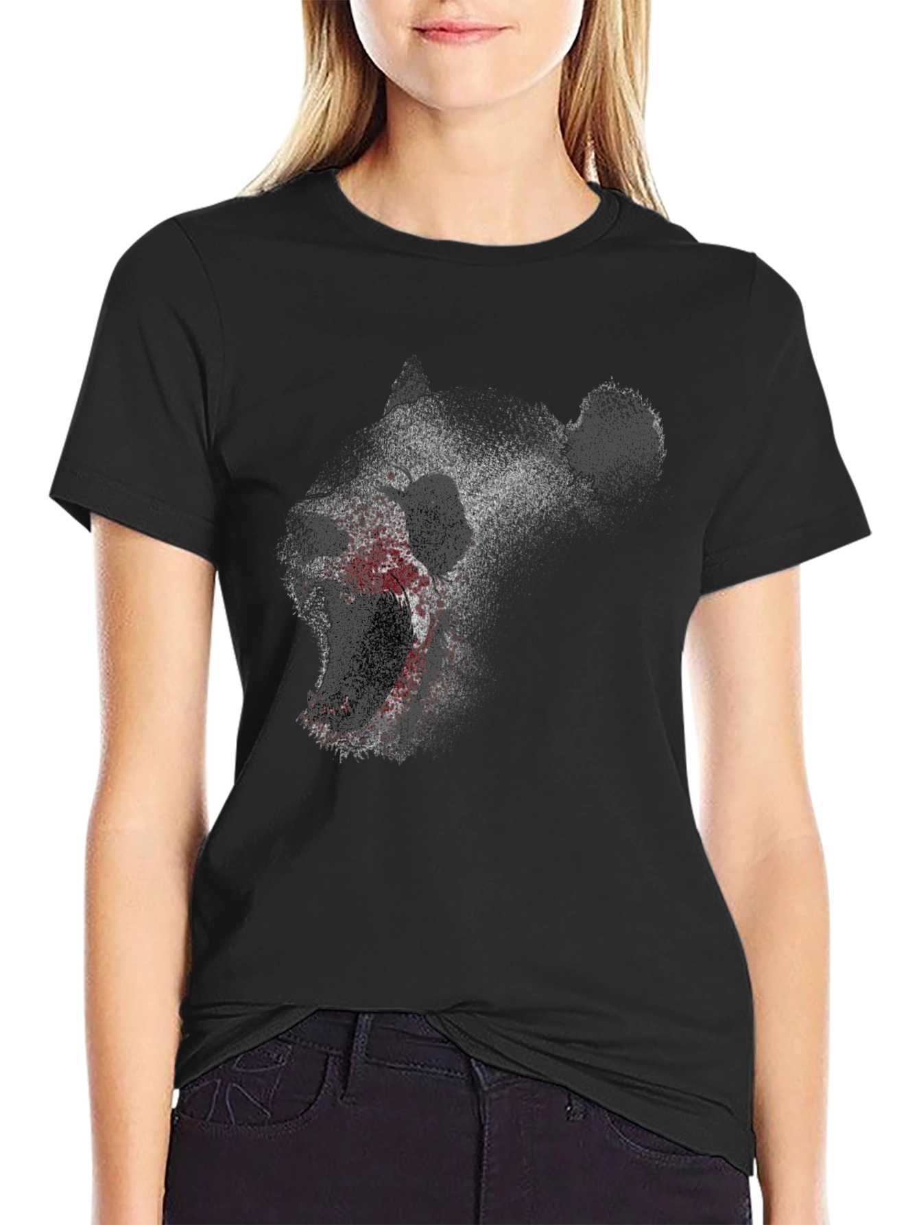 Camiseta Negra con Diseño de Oso