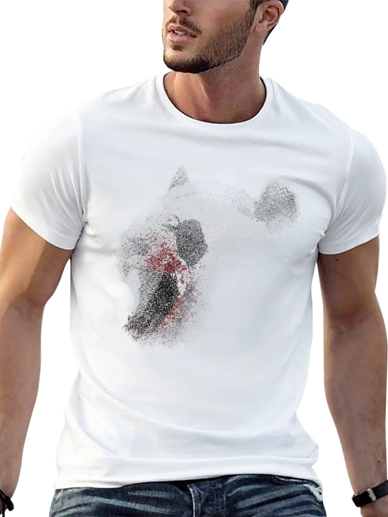 Camiseta Negra con Diseño de Oso